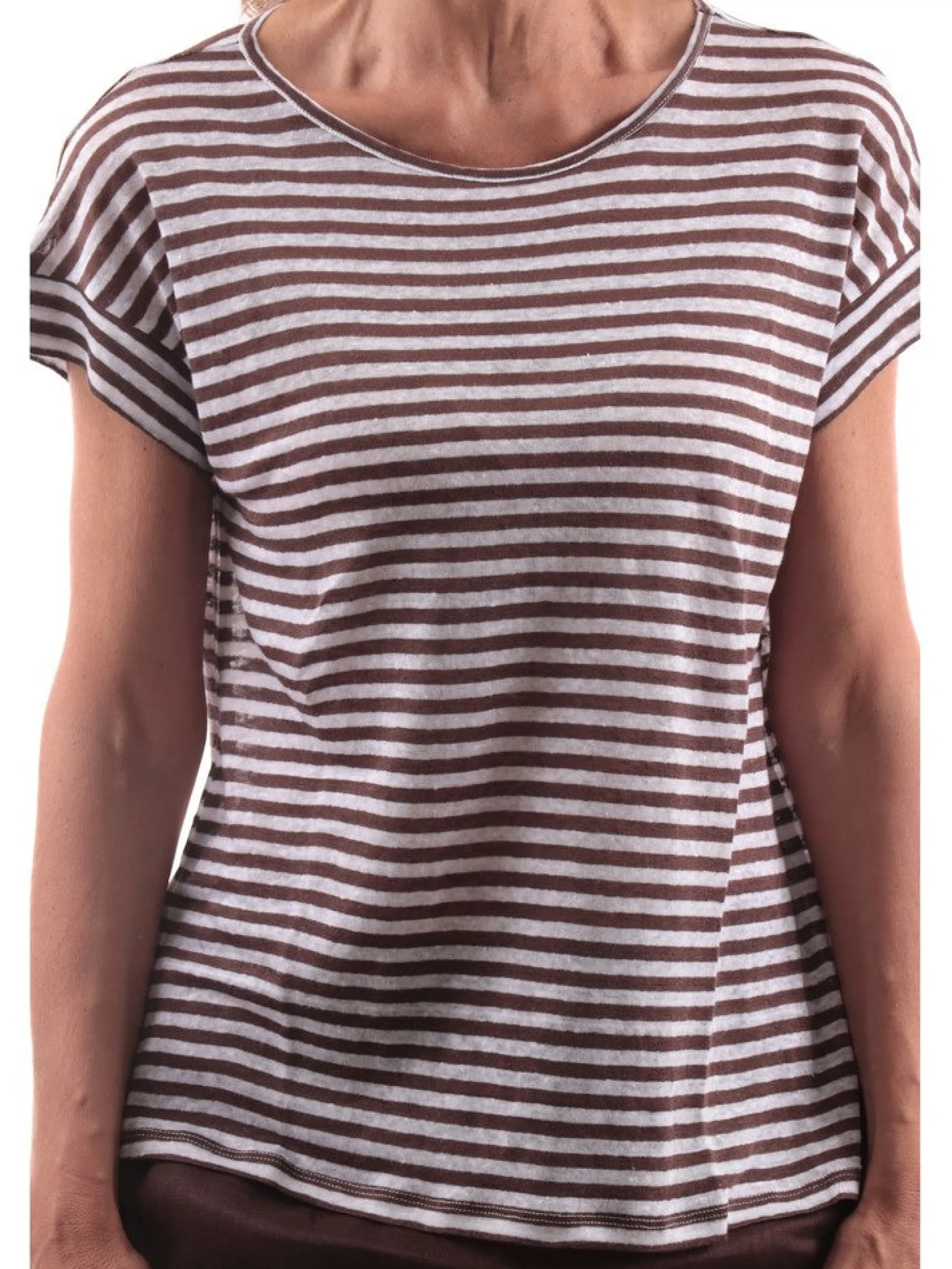 ANIS Maglie*Maglia marrone da donna a righe 2331448