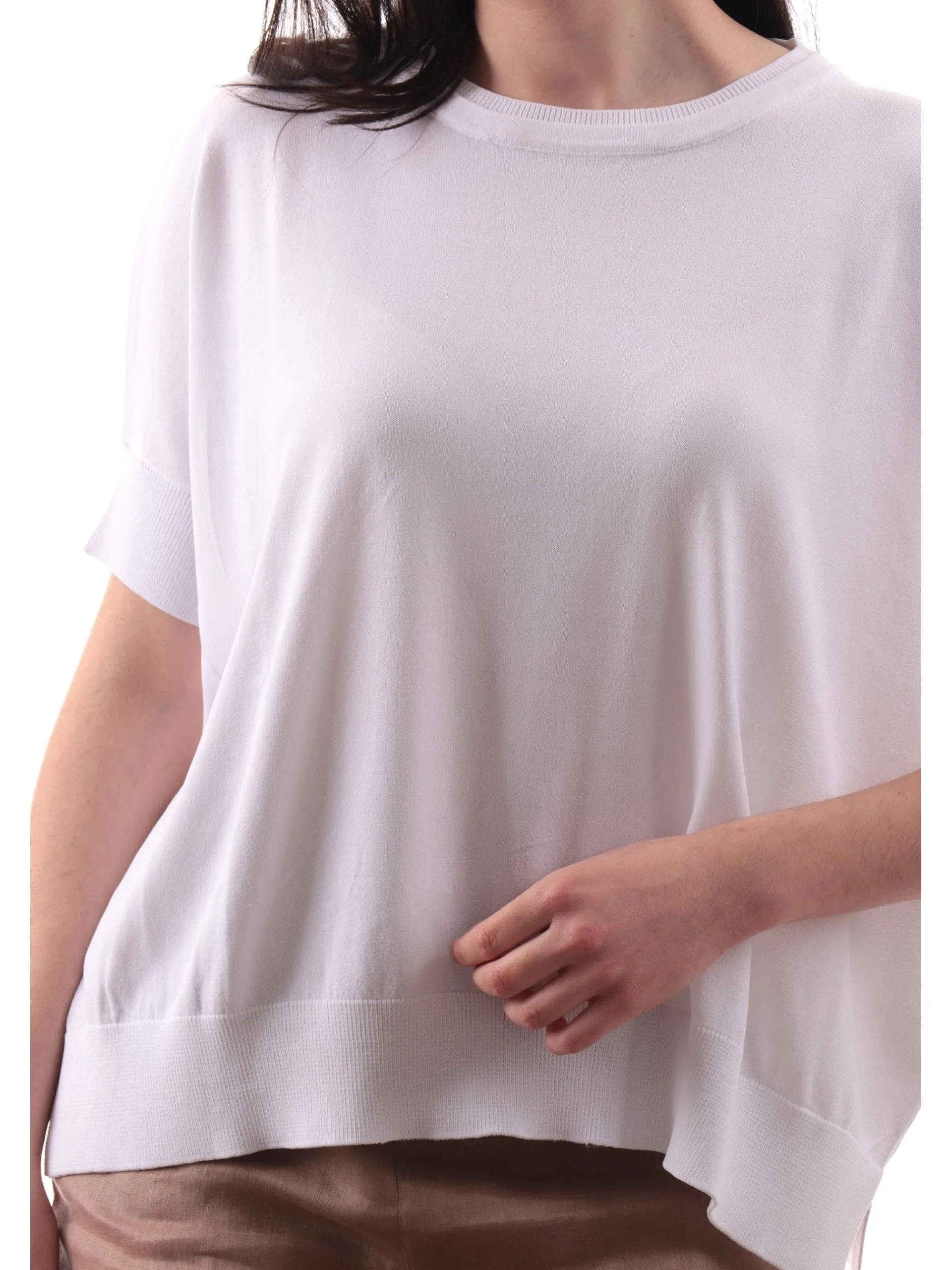 ANIS Maglie*Maglia White bianca da donna in filo morbida 251W6102