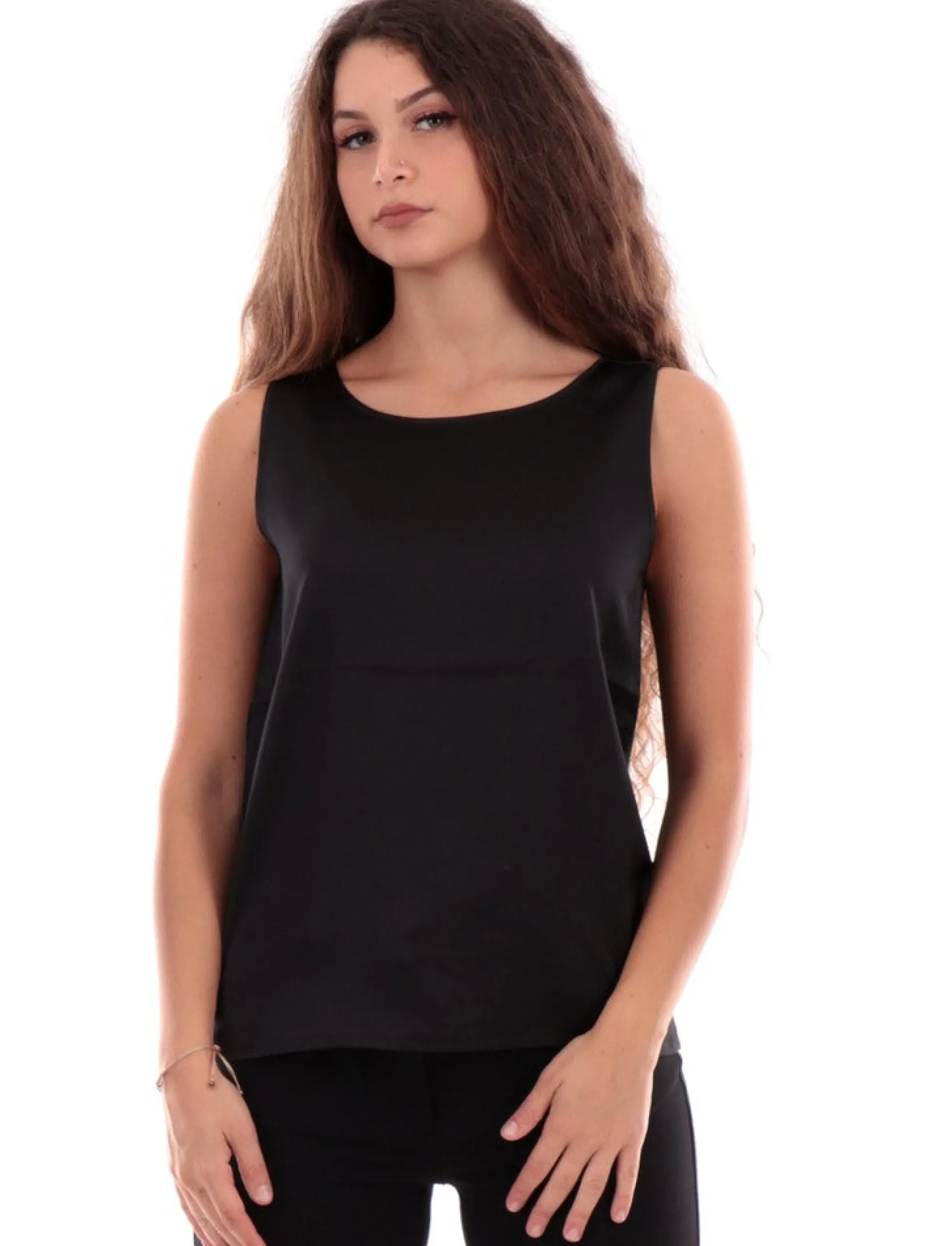 ANIS Maglie*Maglia White Doppia con scollo a V e Canotta Raso Satin da Donna 2351018