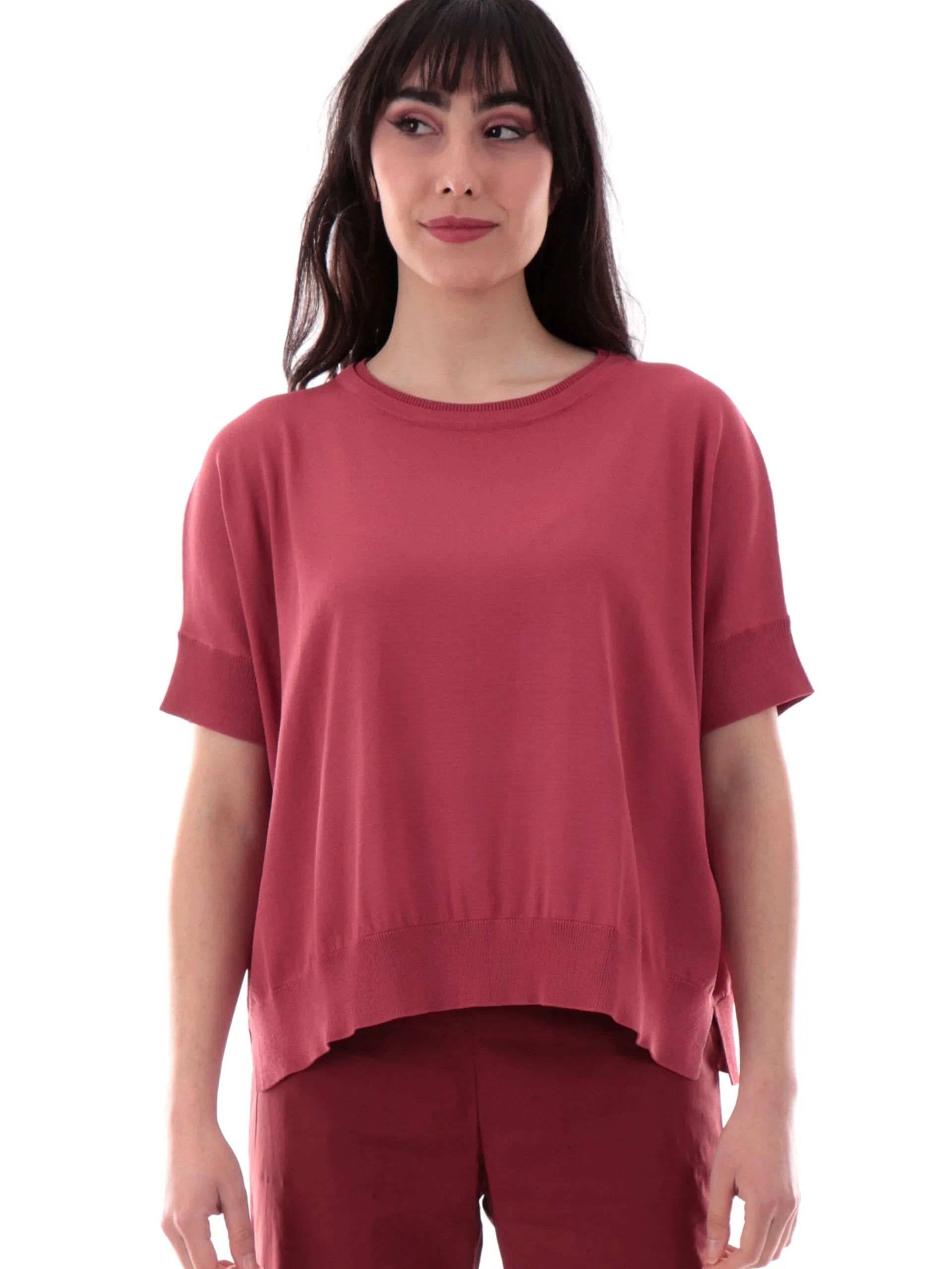 ANIS Maglie*Maglia White rosa da donna in filo morbida 251W6102 166