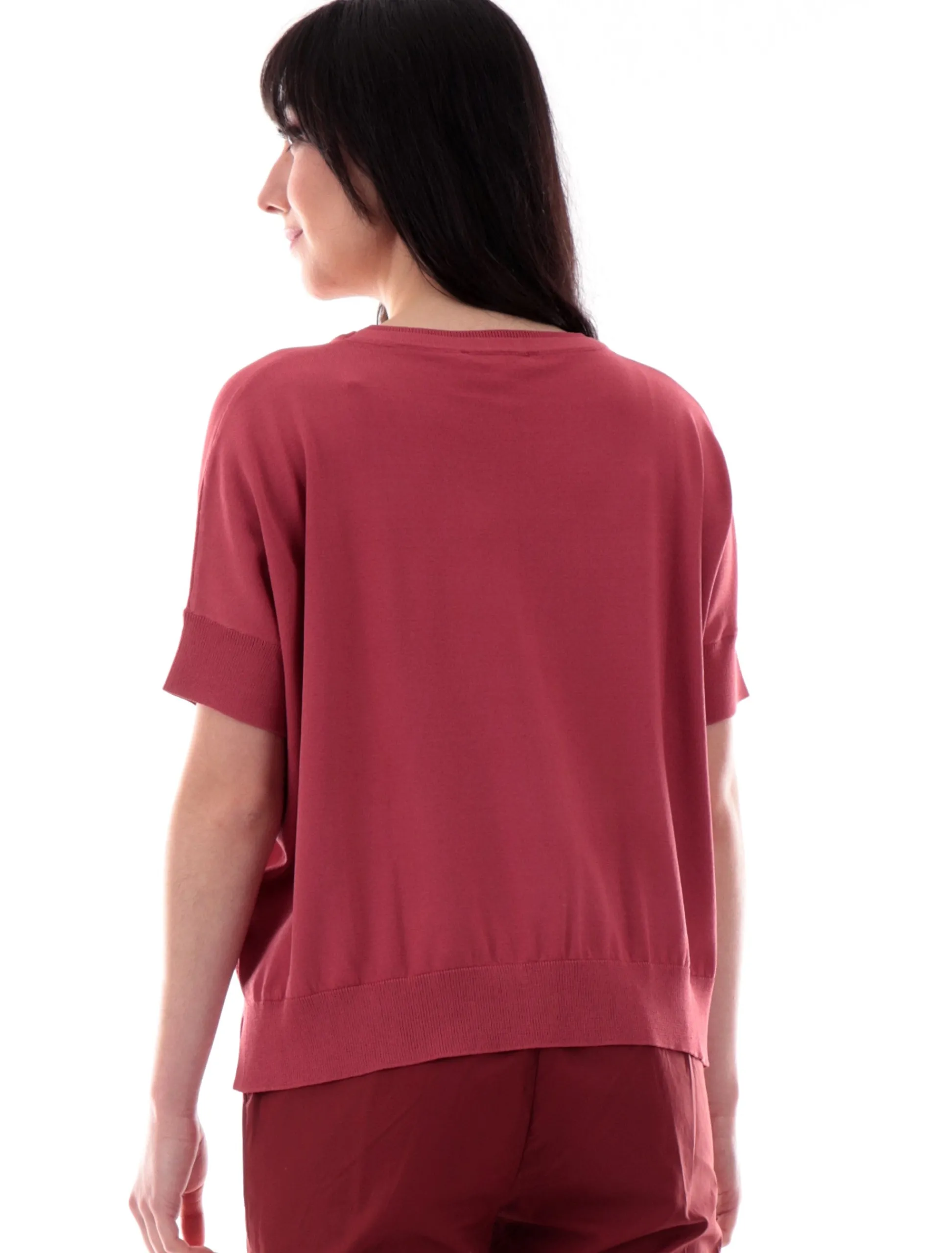 ANIS Maglie*Maglia White rosa da donna in filo morbida 251W6102 166