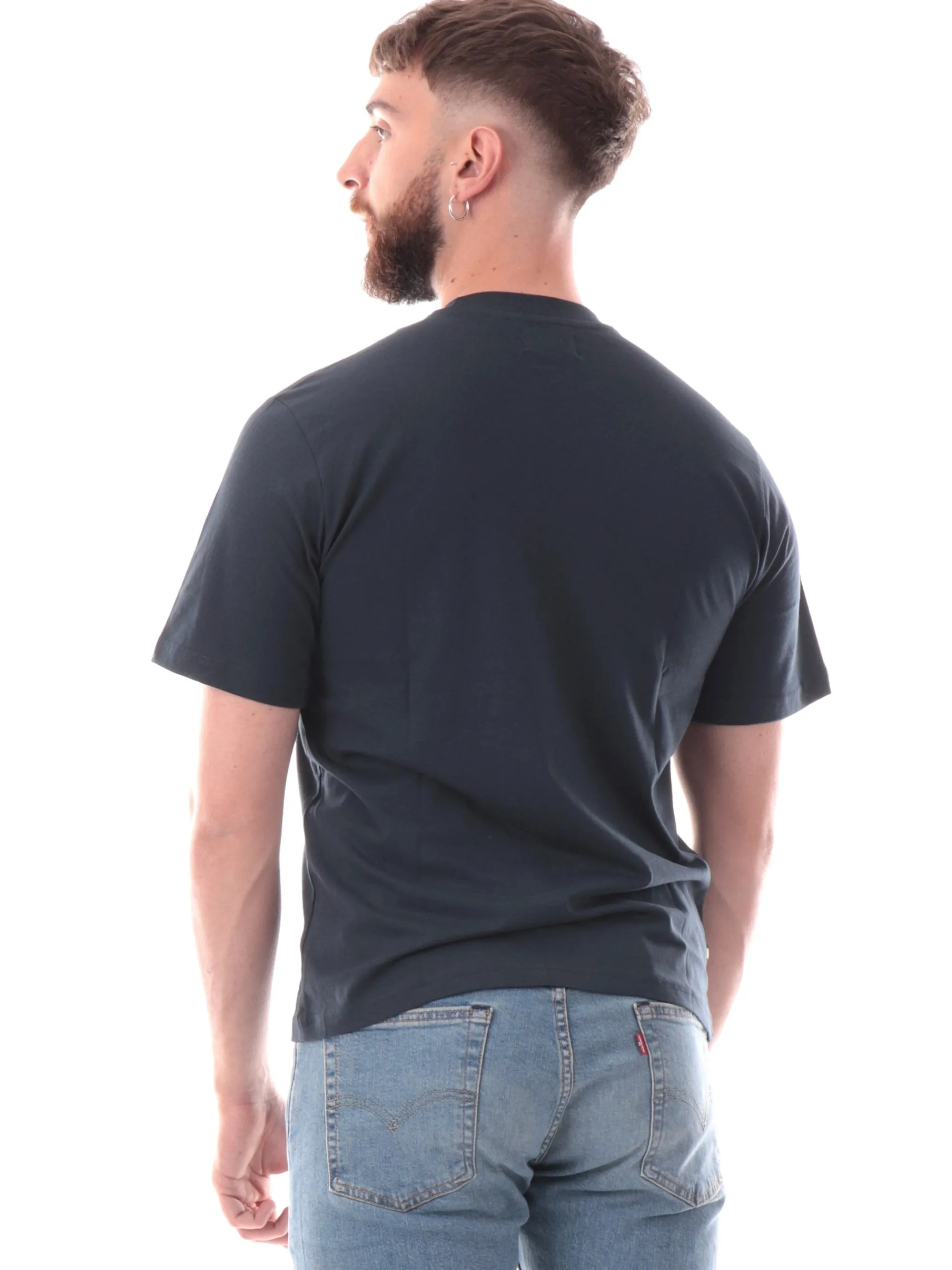 AQUASCUTUM T-Shirt*Maglia blu da uomo con logo stampato lato cuore AAB005TS005