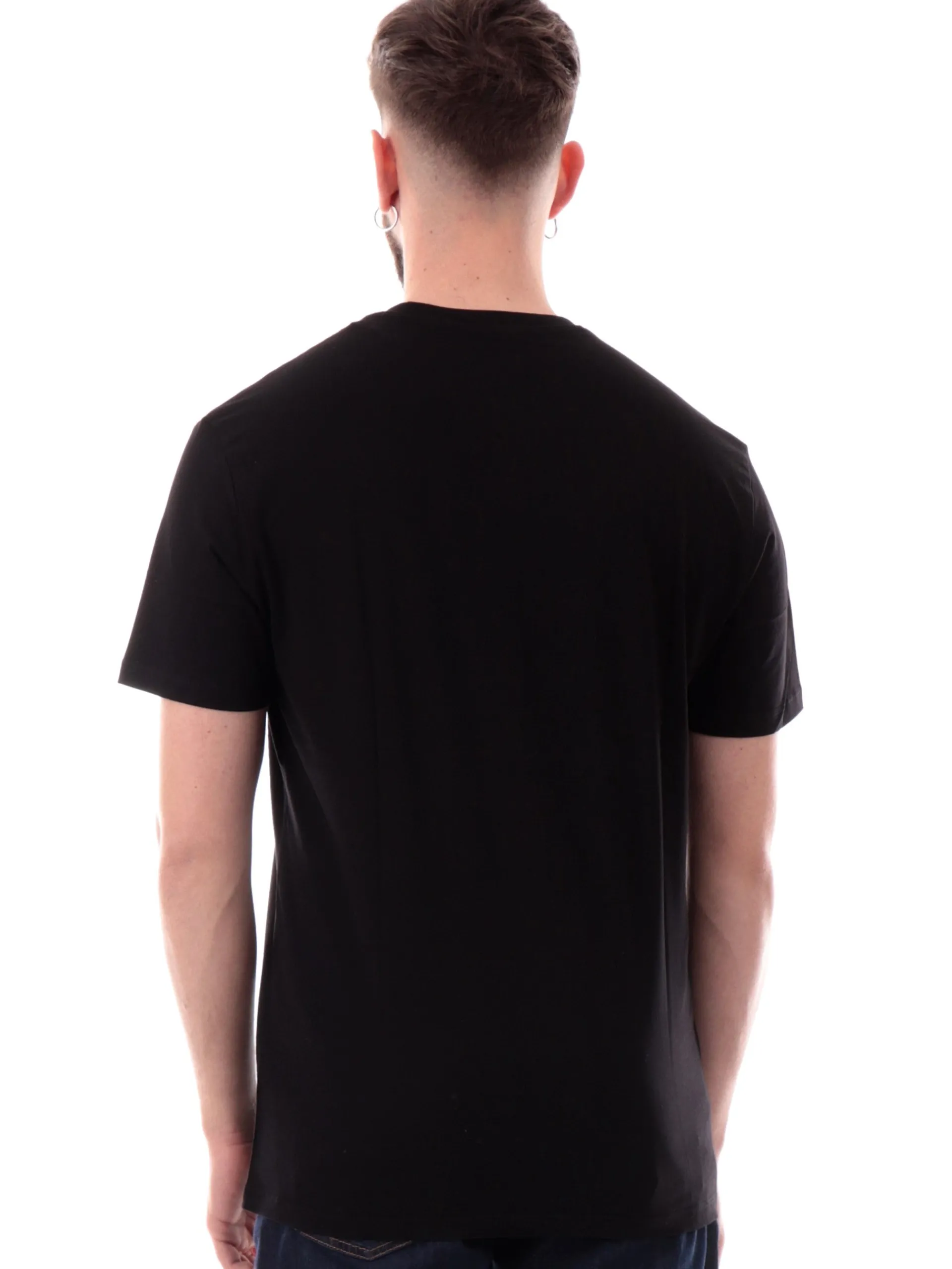 ARMANI EXCHANGE T-Shirt*Maglia AX nera da uomo patch Armani gommato XM000787AF12308