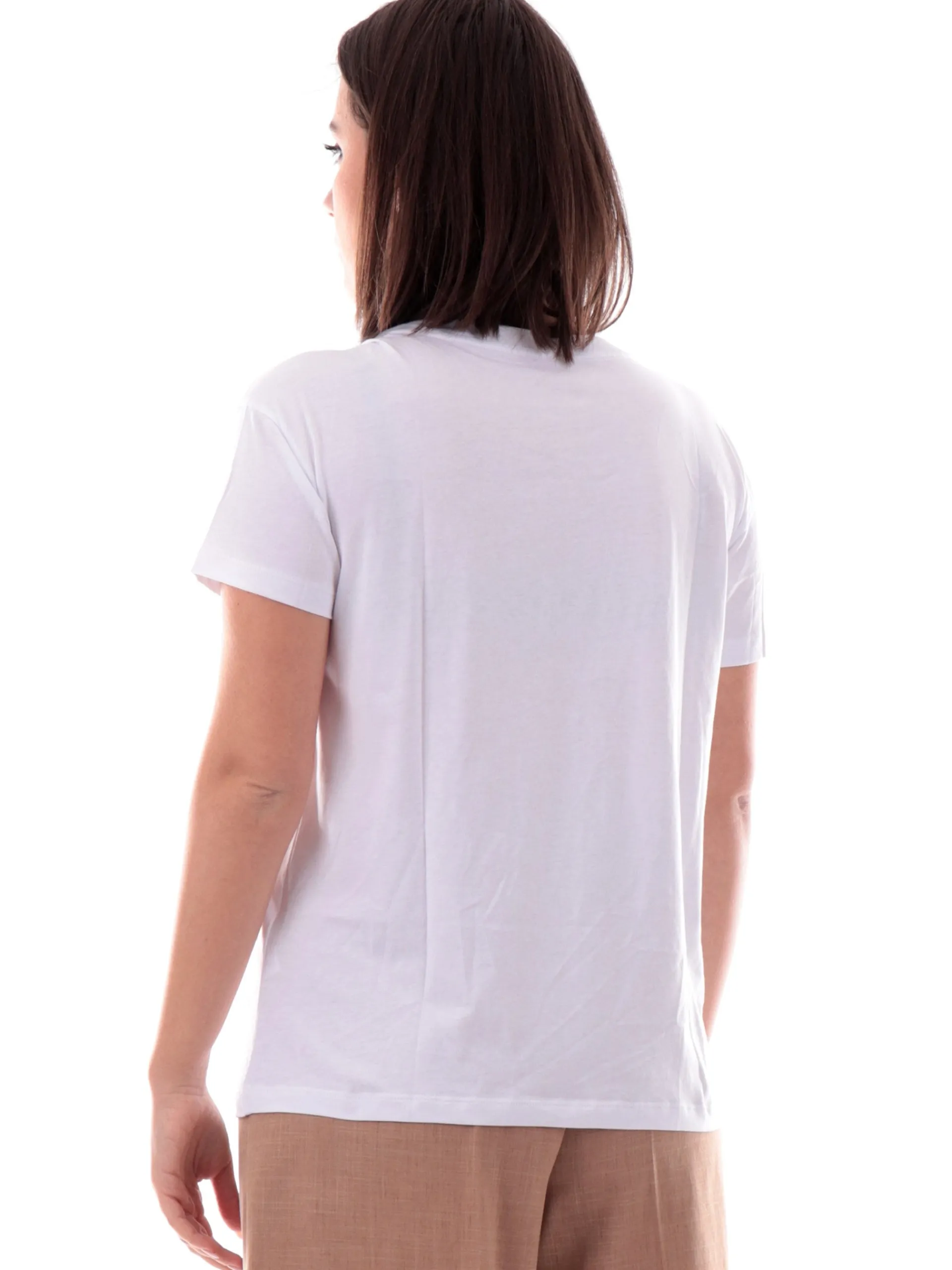 ARMANI EXCHANGE T-Shirt*Maglia AX bianca da donna maxi logo AX dorato XW000515AF10359