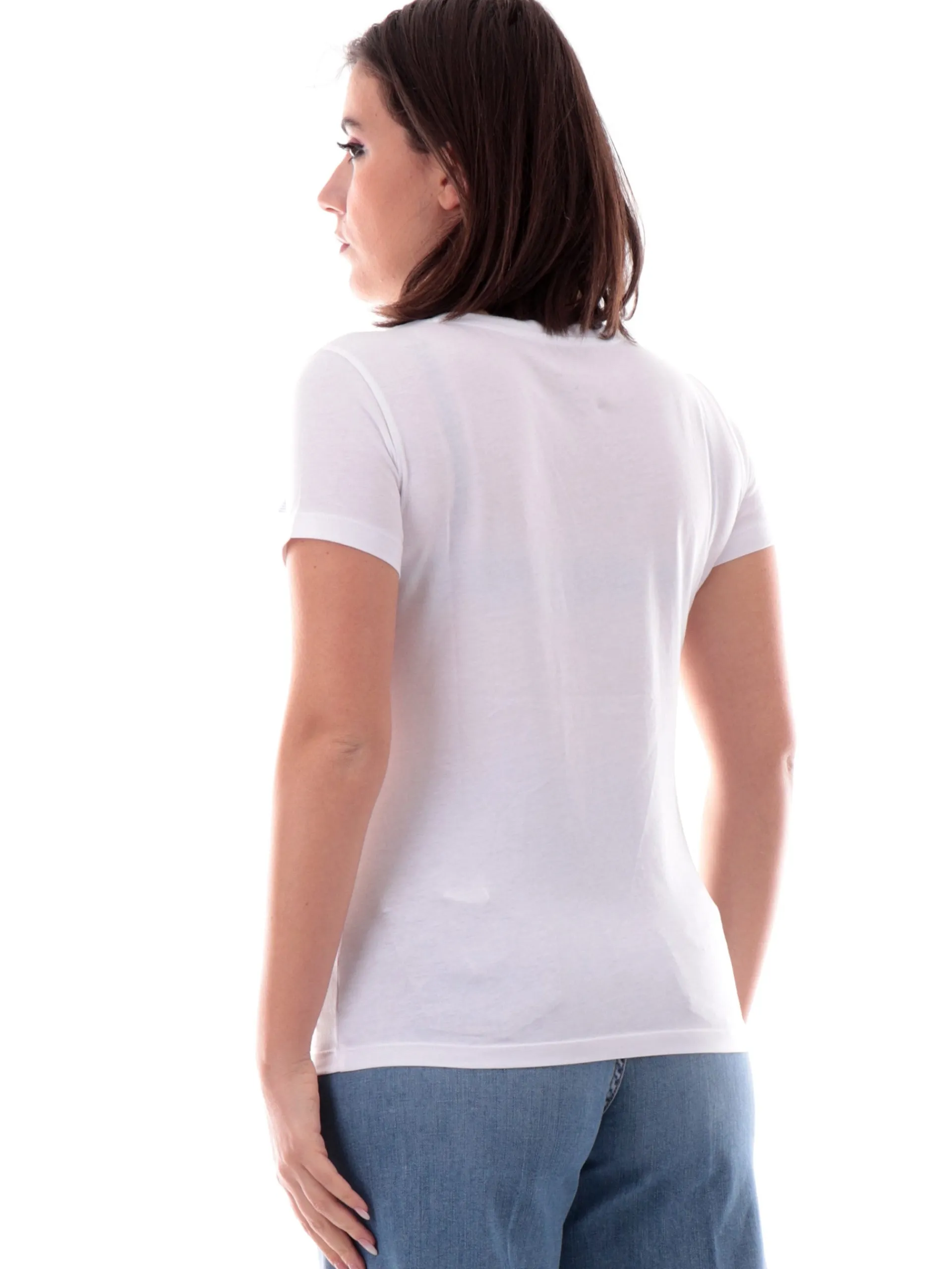 ARMANI EXCHANGE T-Shirt*Maglia AX bianca da donna con strass e glitter XW000387AF10354 U0002