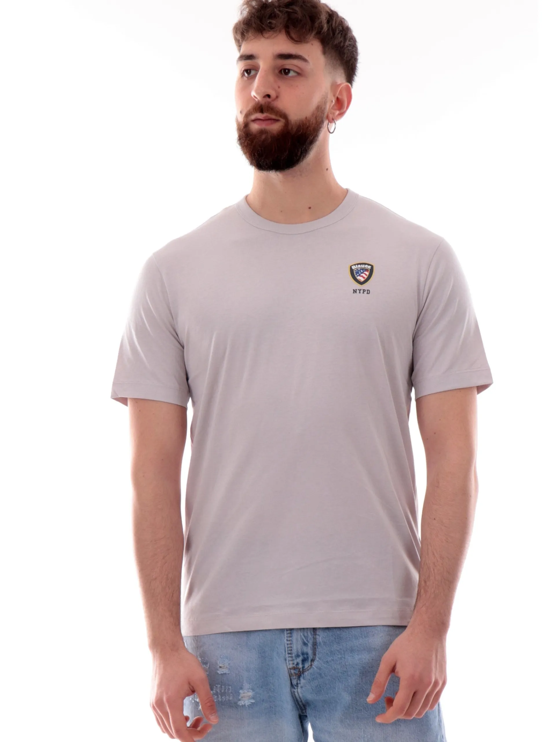 BLAUER T-Shirt*Maglia grigia da uomo Irving logo lato cuore H02196004547