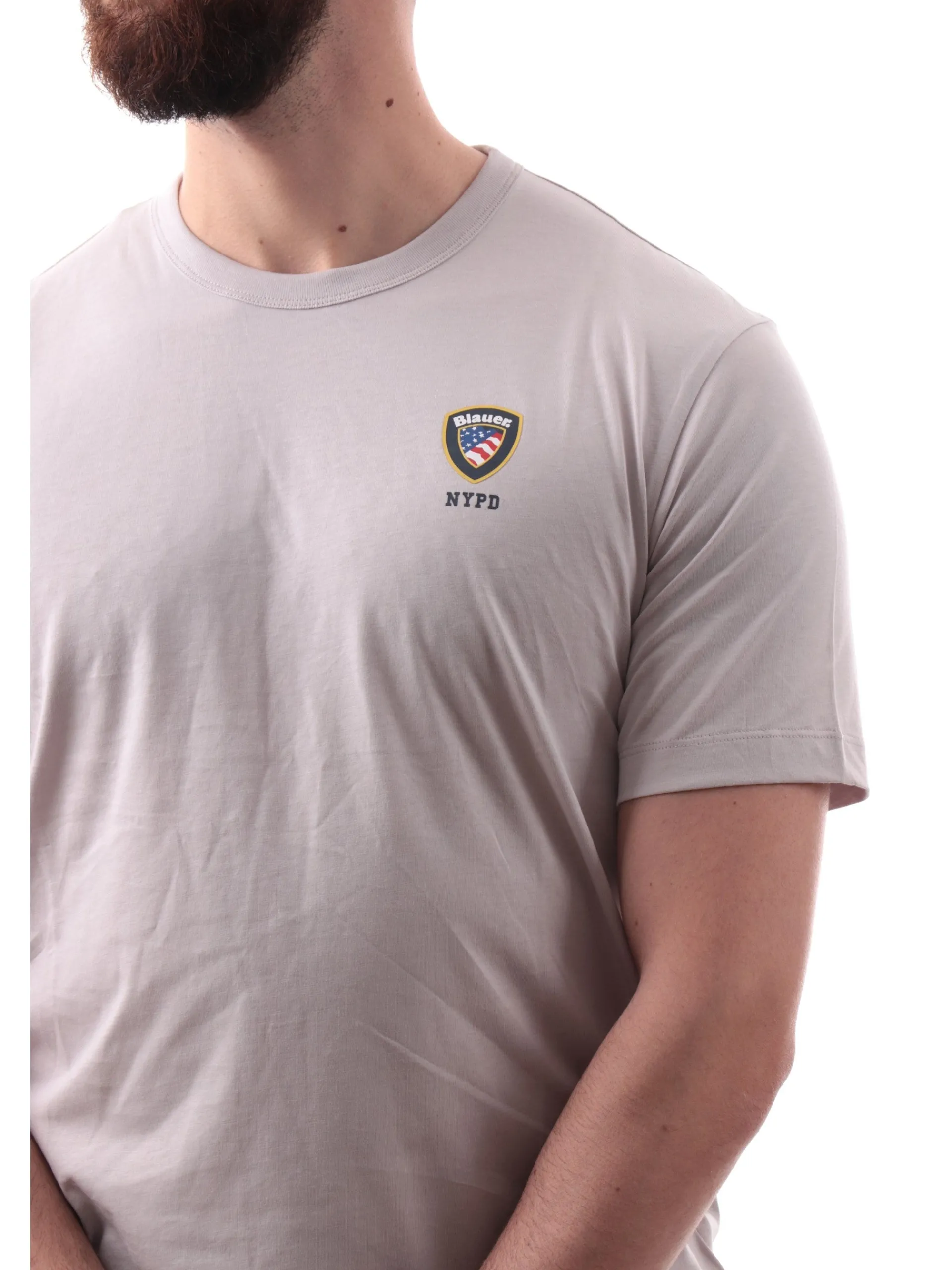 BLAUER T-Shirt*Maglia grigia da uomo Irving logo lato cuore H02196004547