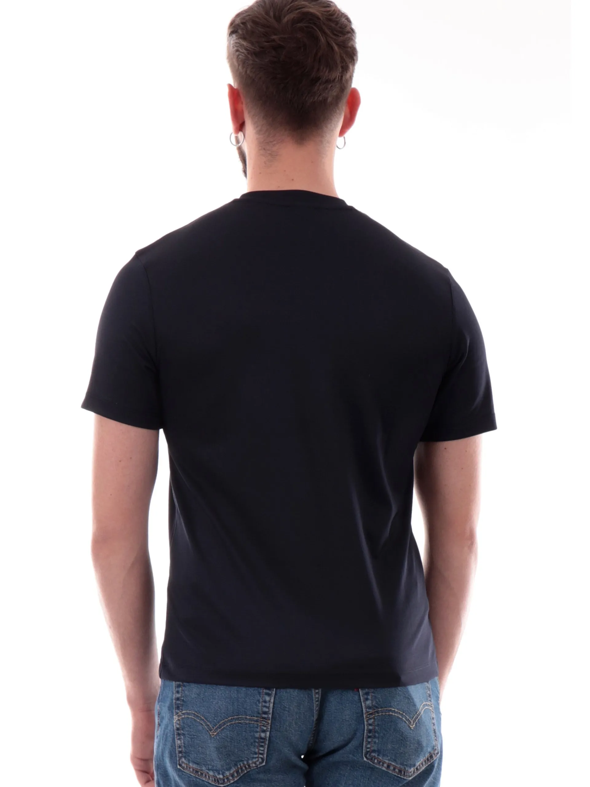 BLAUER T-Shirt*Maglia uomo blu tessuto tecnico strech logo patch gommato H02109006526