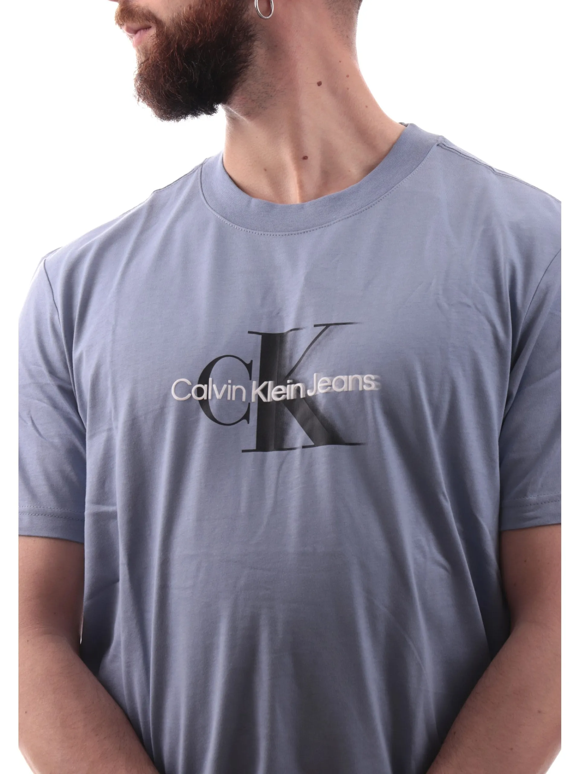 CALVIN KLEIN T-Shirt*Maglia lilla da uomo maxi logo Shift J30J327471