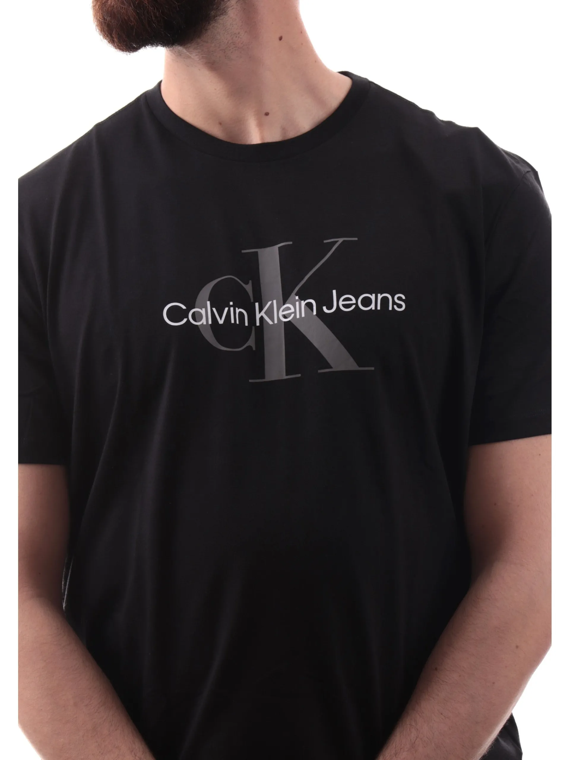 CALVIN KLEIN T-Shirt*Maglia nera da uomo maxi logo Hero 30S LV040EM286