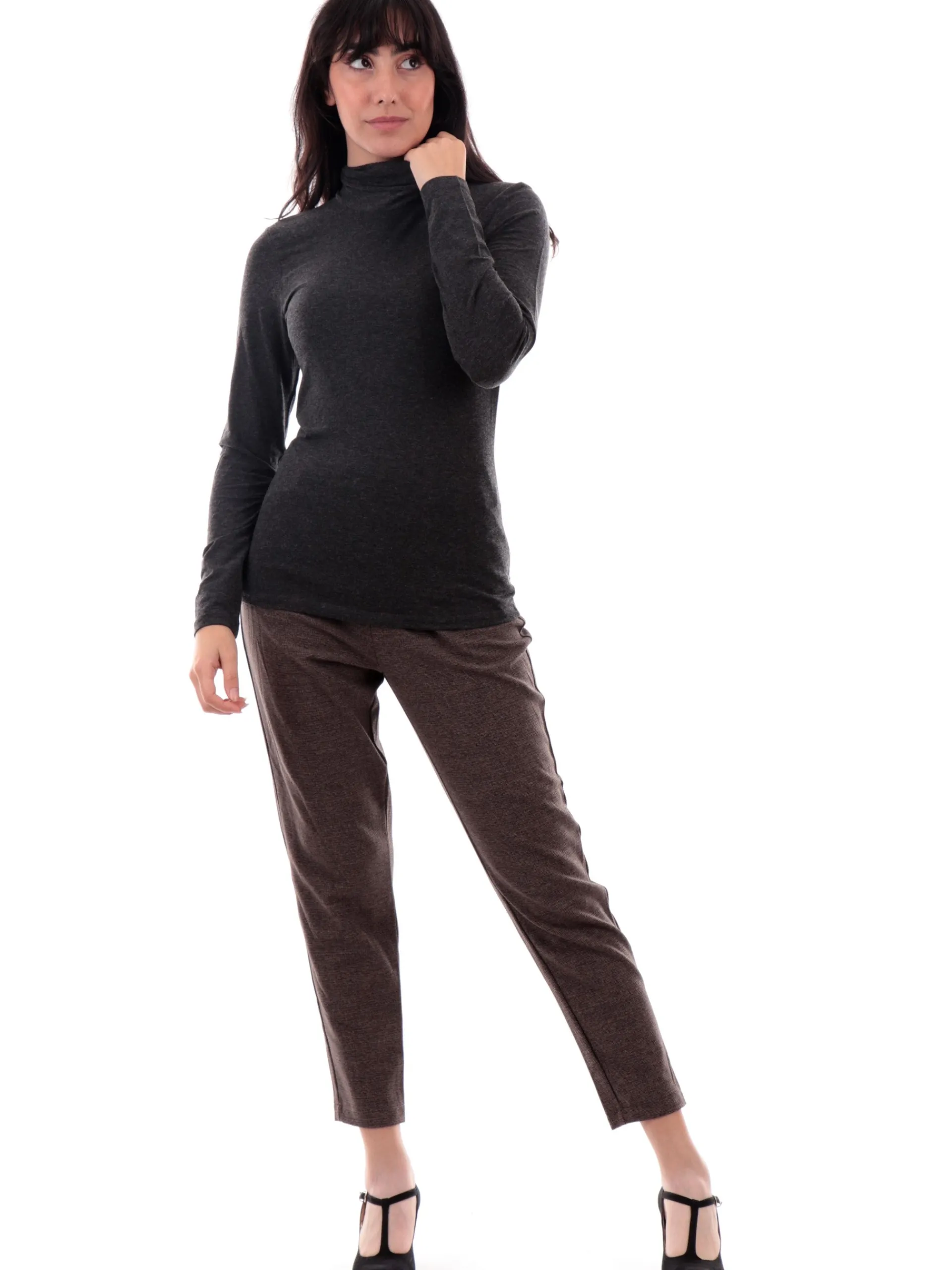 ONLY Maglie*Maglia collo alto Grigia dolcevita da Donna 15330651