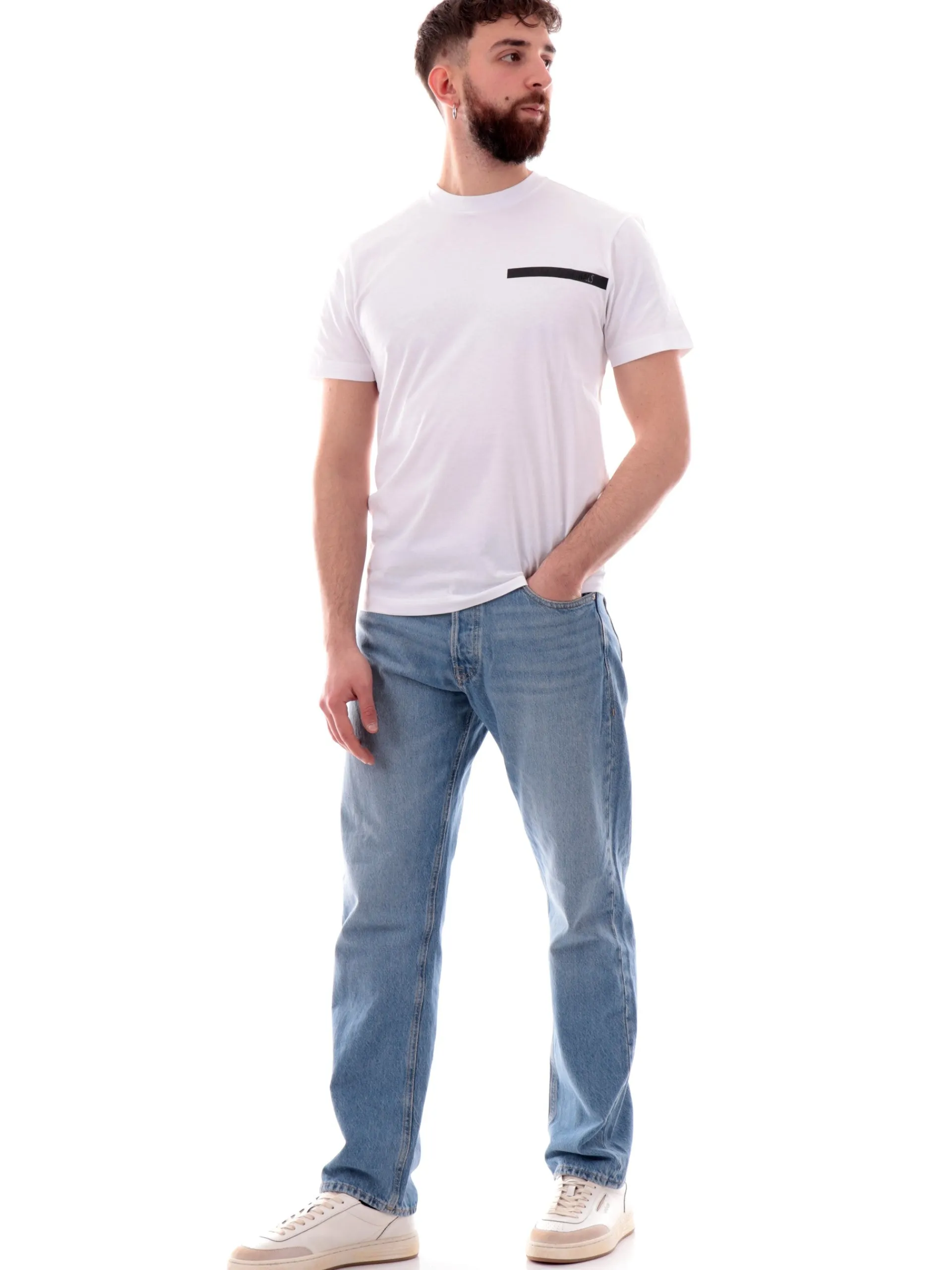 COLMAR T-Shirt*Maglia bianca da uomo girocollo logo lato cuore 75236SH