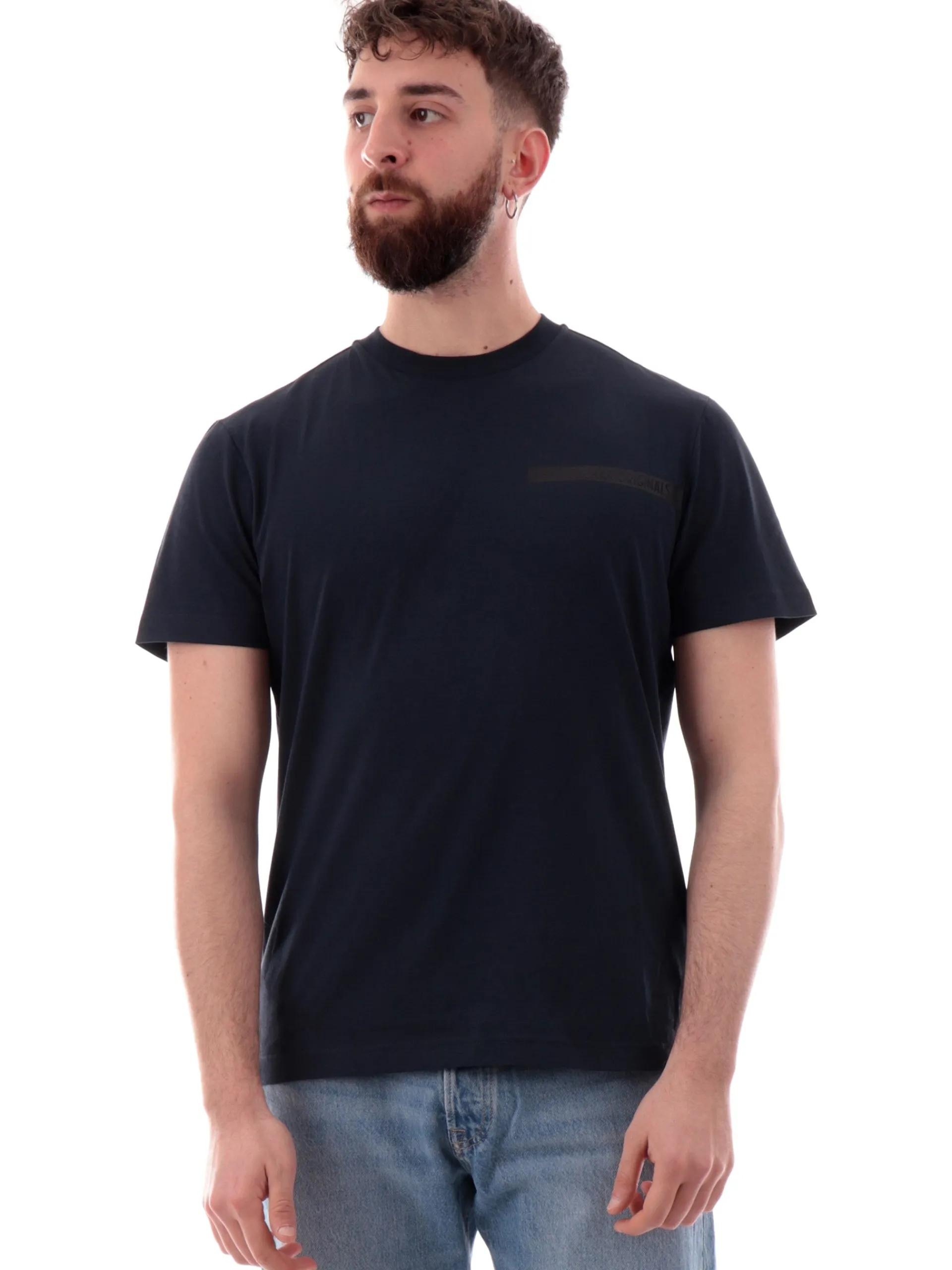 COLMAR T-Shirt*Maglia blu da uomo girocollo logo lato cuore 75236SH