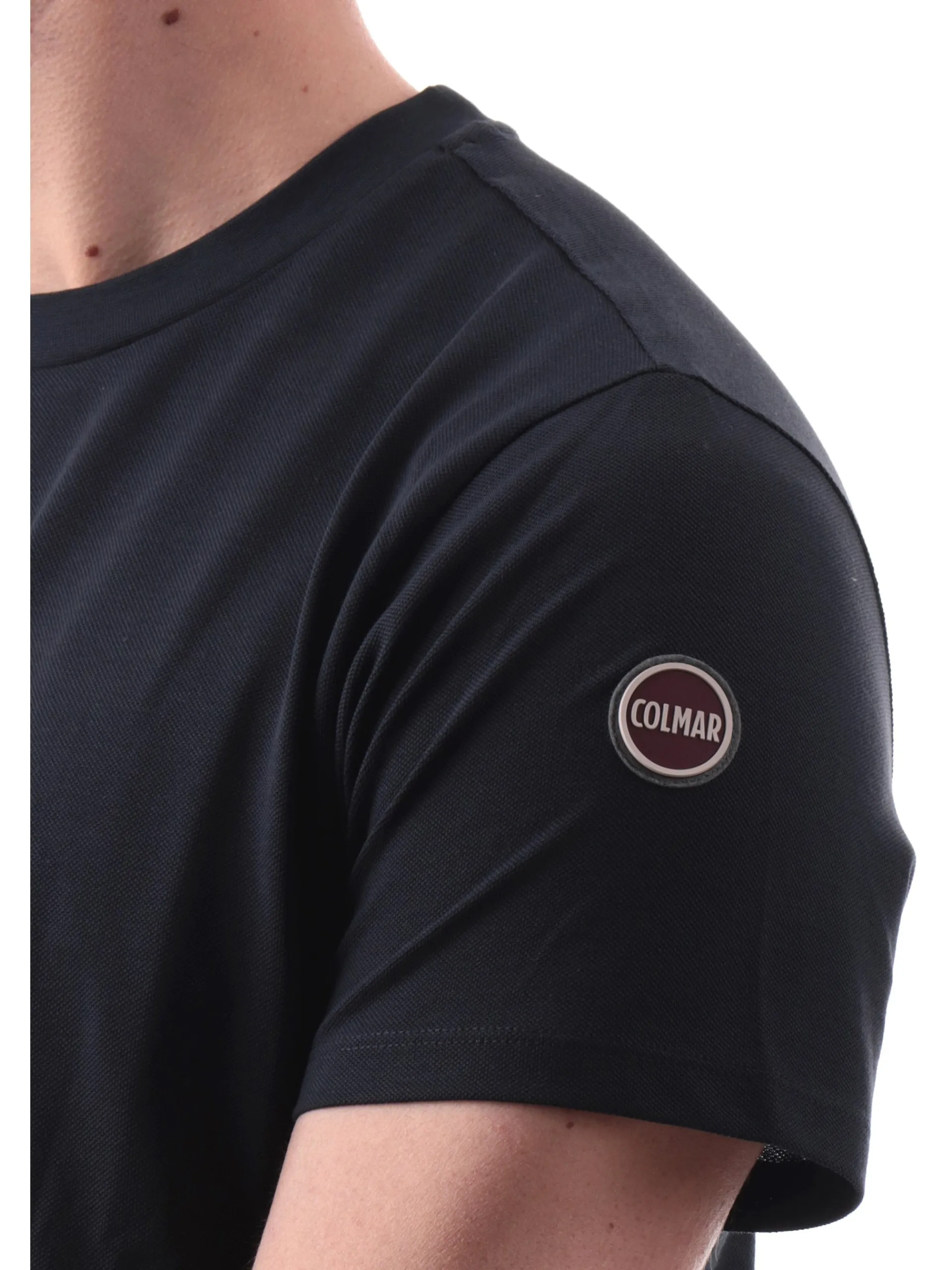 COLMAR T-Shirt*Maglia blu navy girocollo da uomo con patch gommato 75207XH