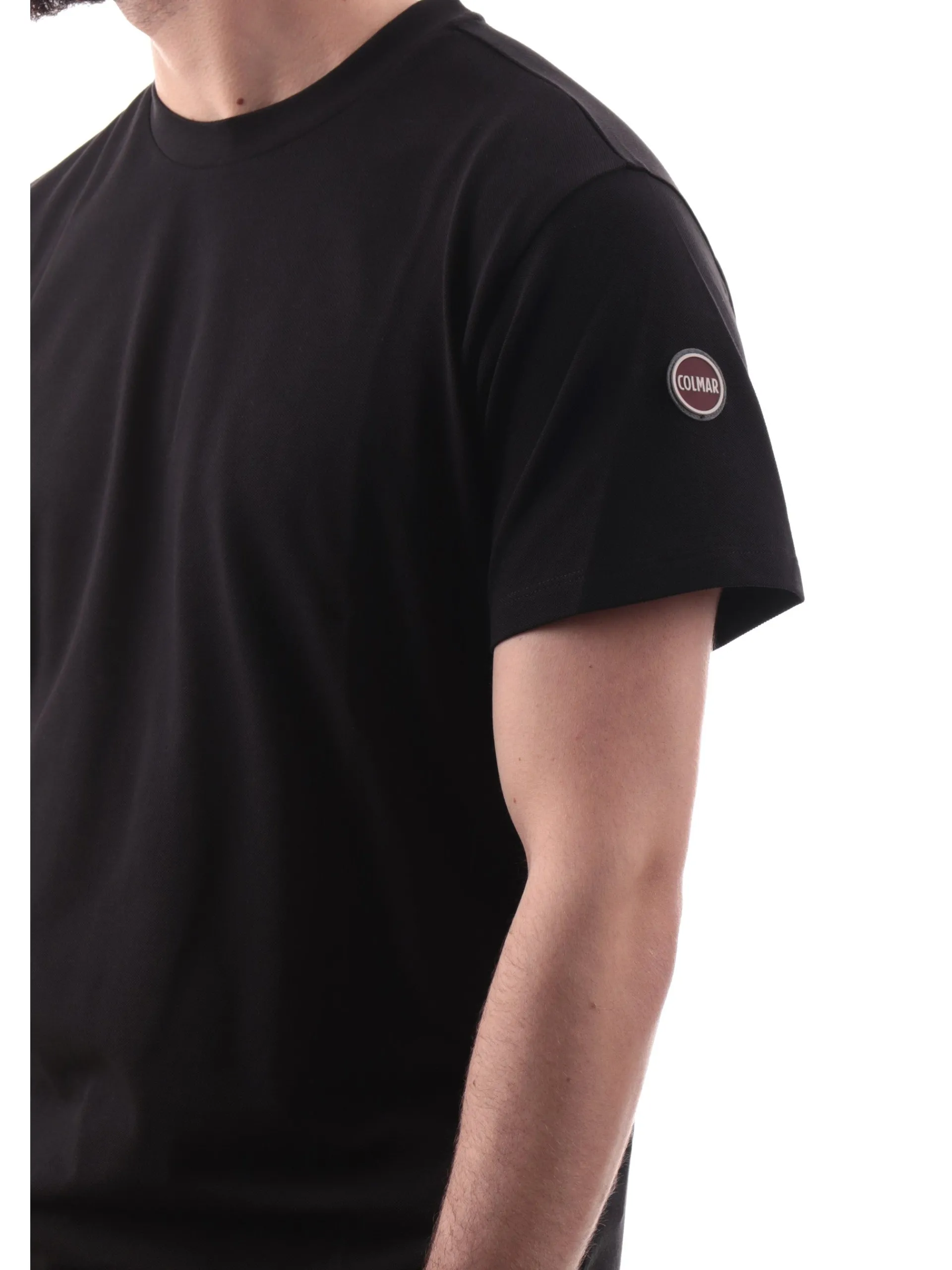 COLMAR T-Shirt*Maglia nera girocollo da uomo con patch gommato 75207XH