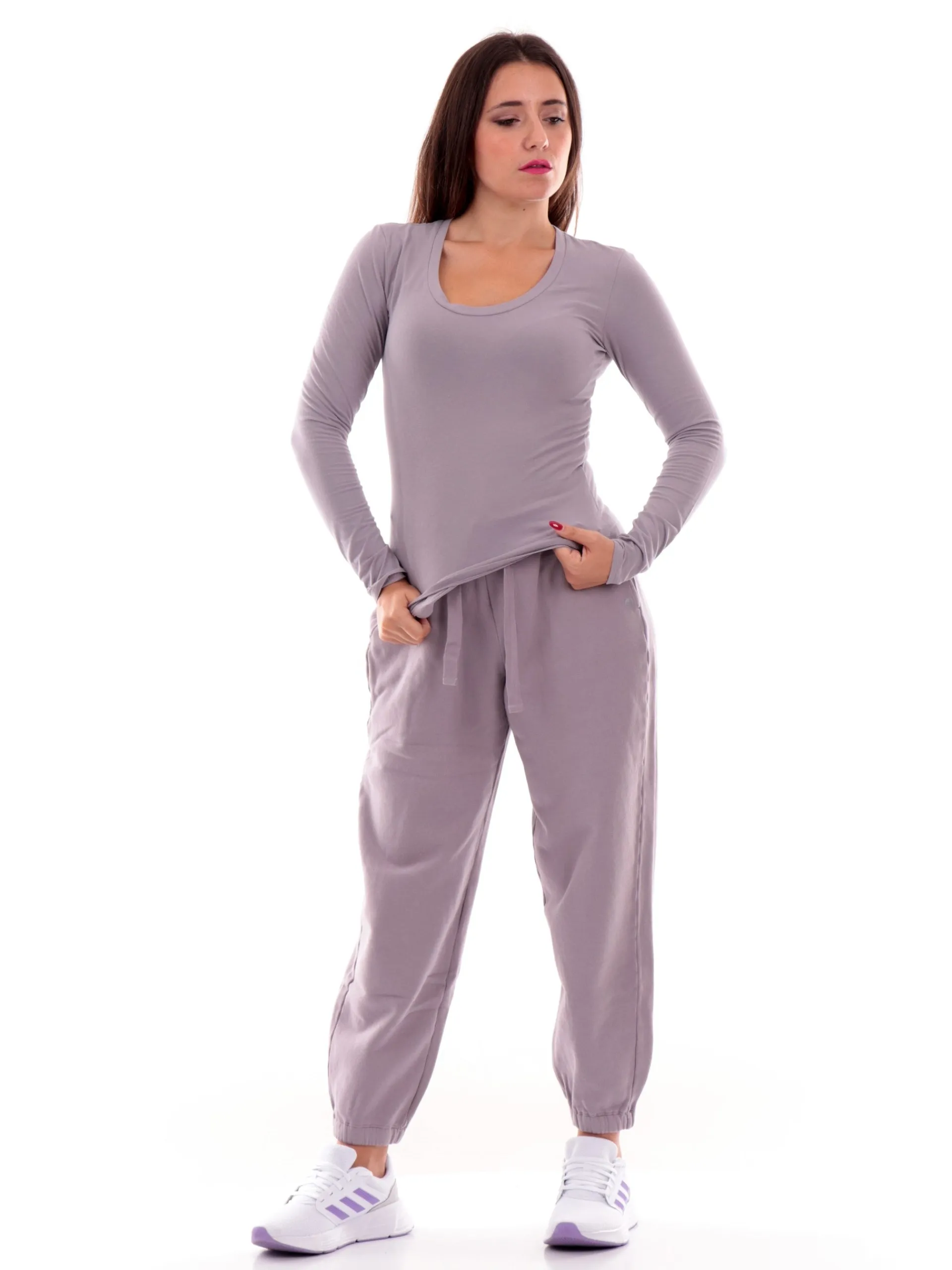 DEHA T-Shirt*Maglia lilla da donna girocollo A00152
