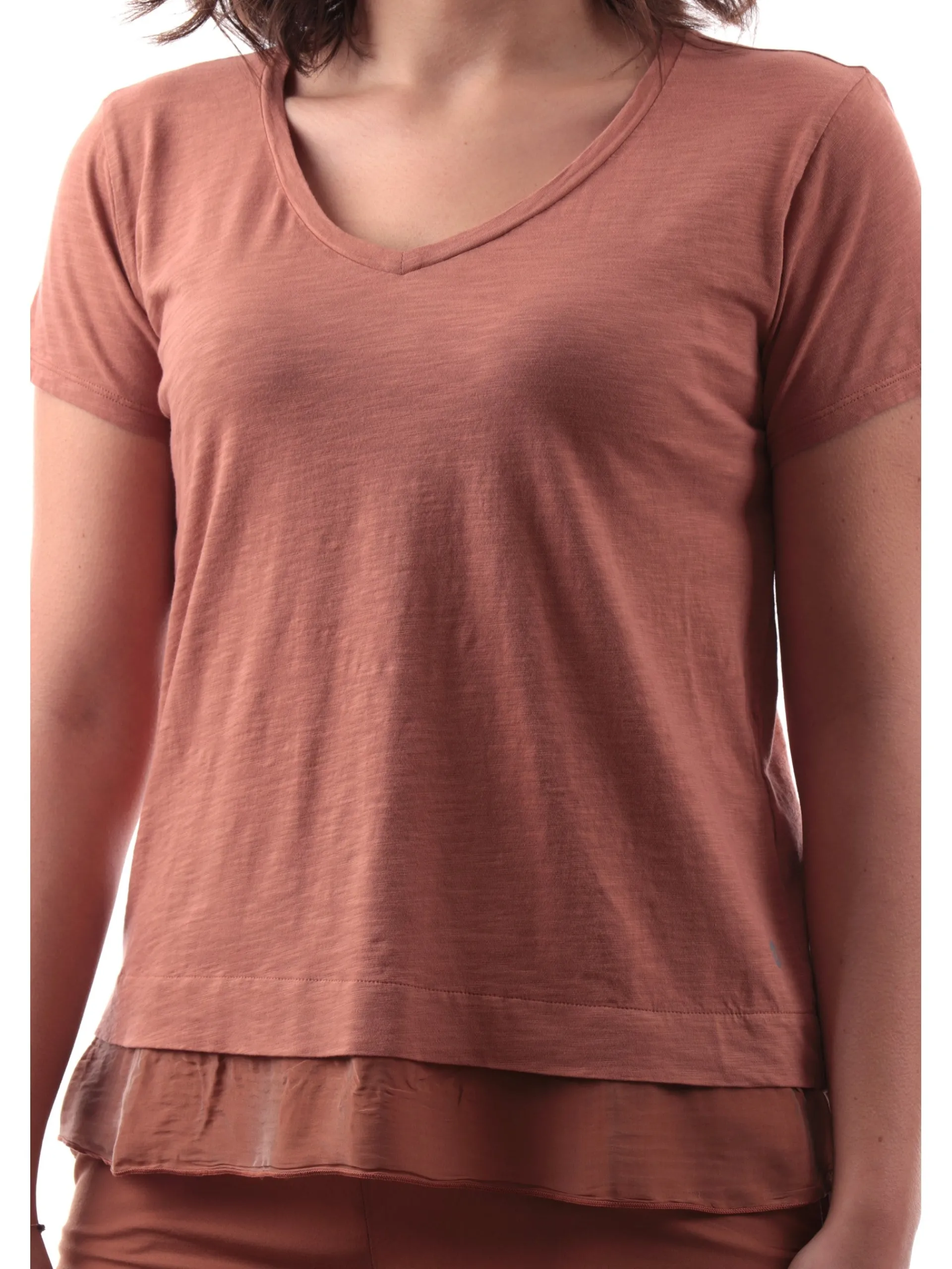 DEHA T-Shirt*Maglia marrone da donna velo sul fondo D2231137117
