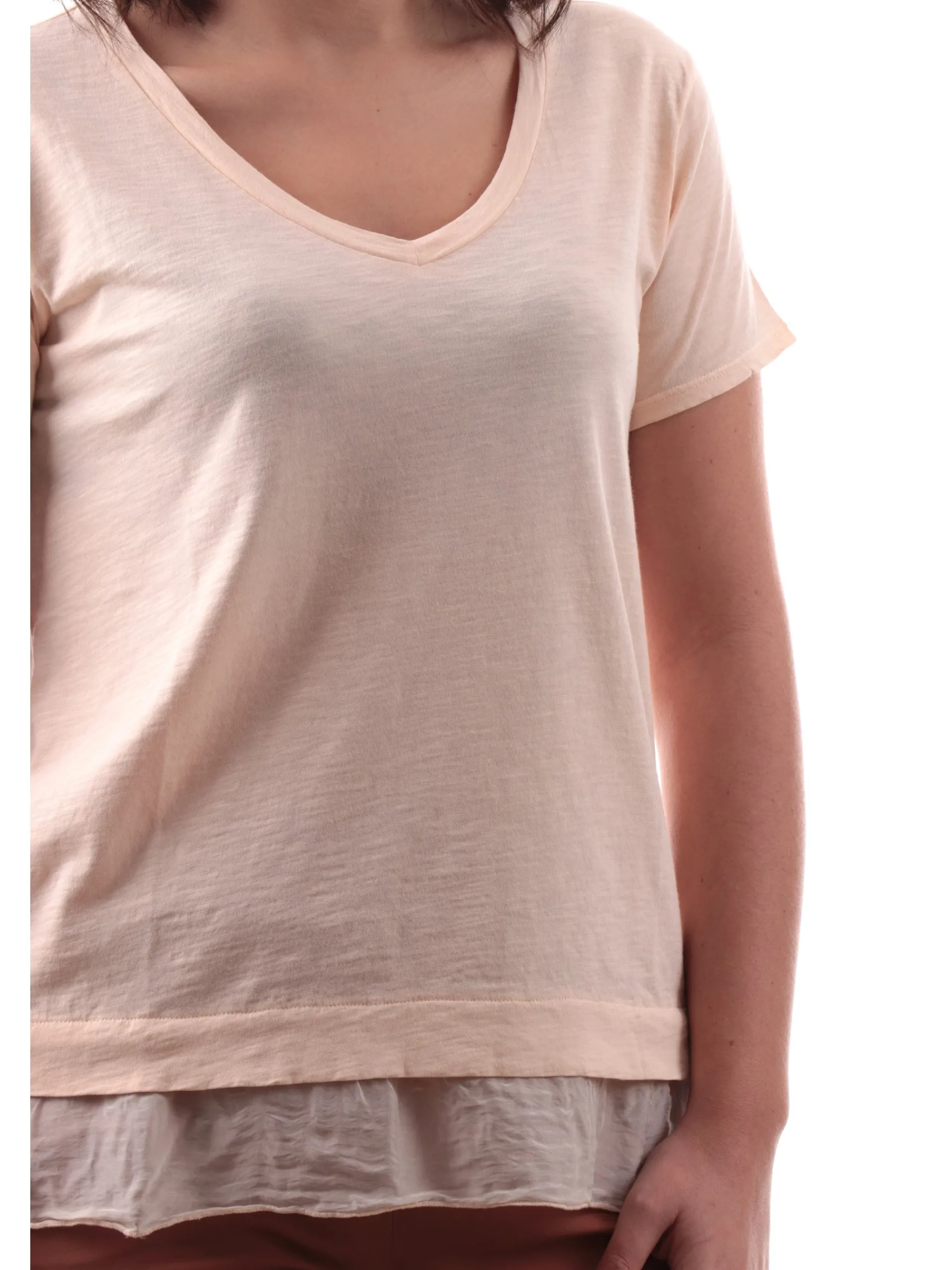 DEHA T-Shirt*Maglia rosa da donna velo sul fondo D2231137303