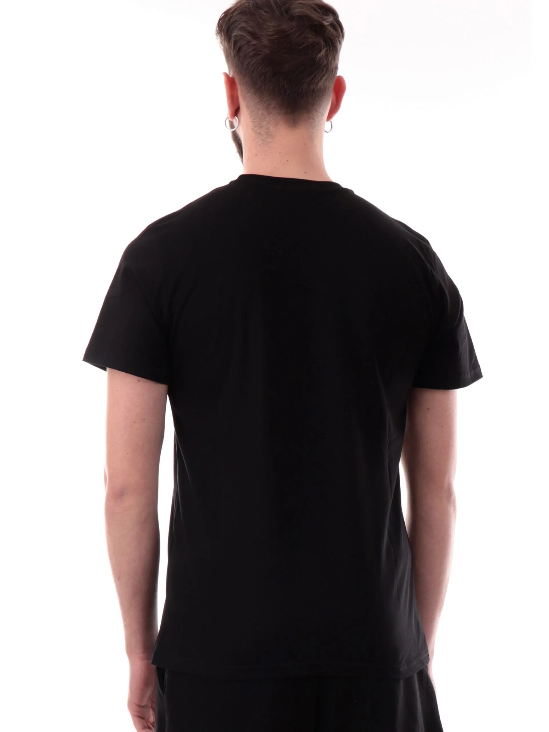 DS2 T-Shirt*Maglia nera da uomo maxi logo bianco SS25240