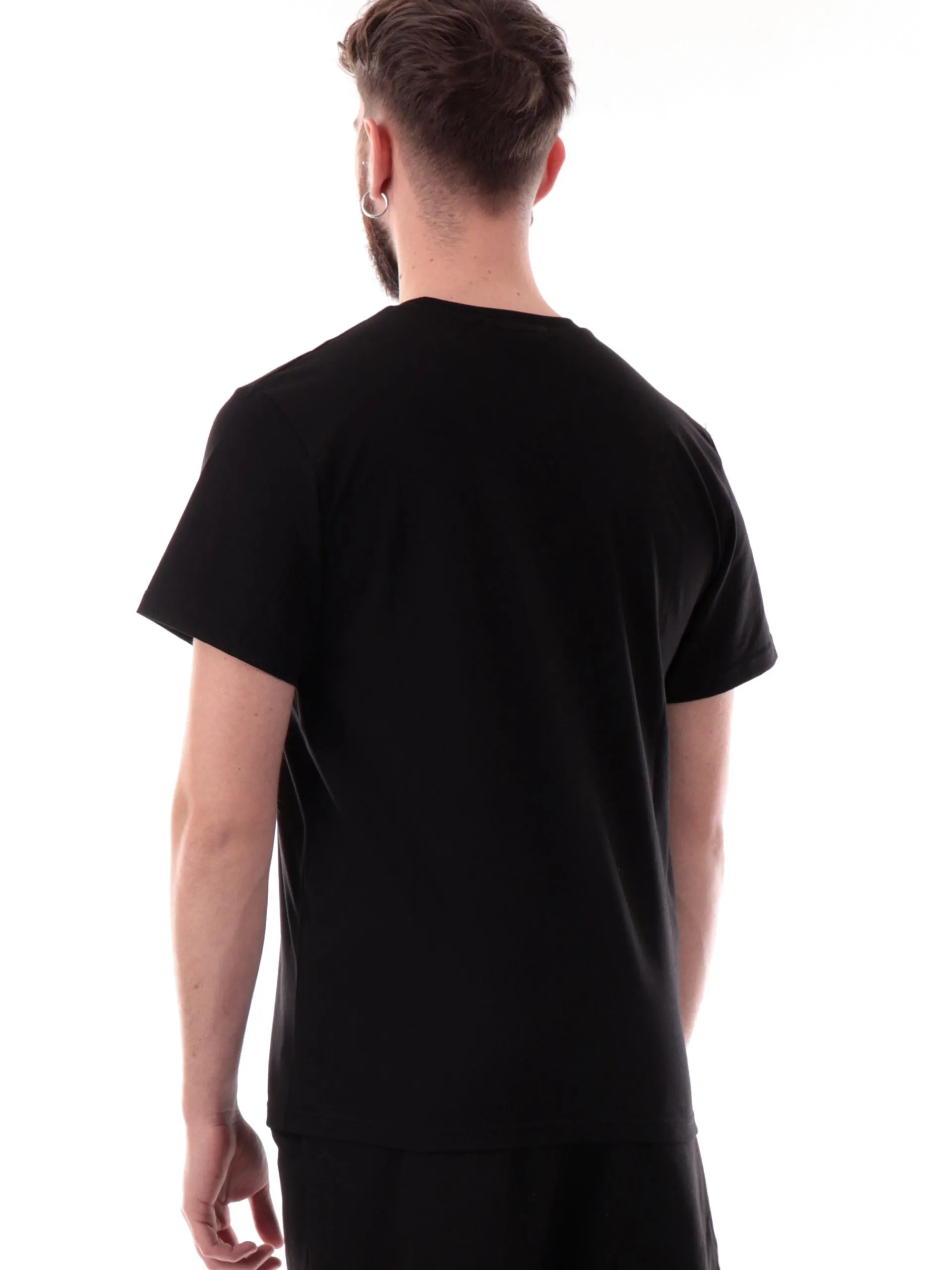 DS2 T-Shirt*Maglia nera da uomo patch tono su tono SS25213