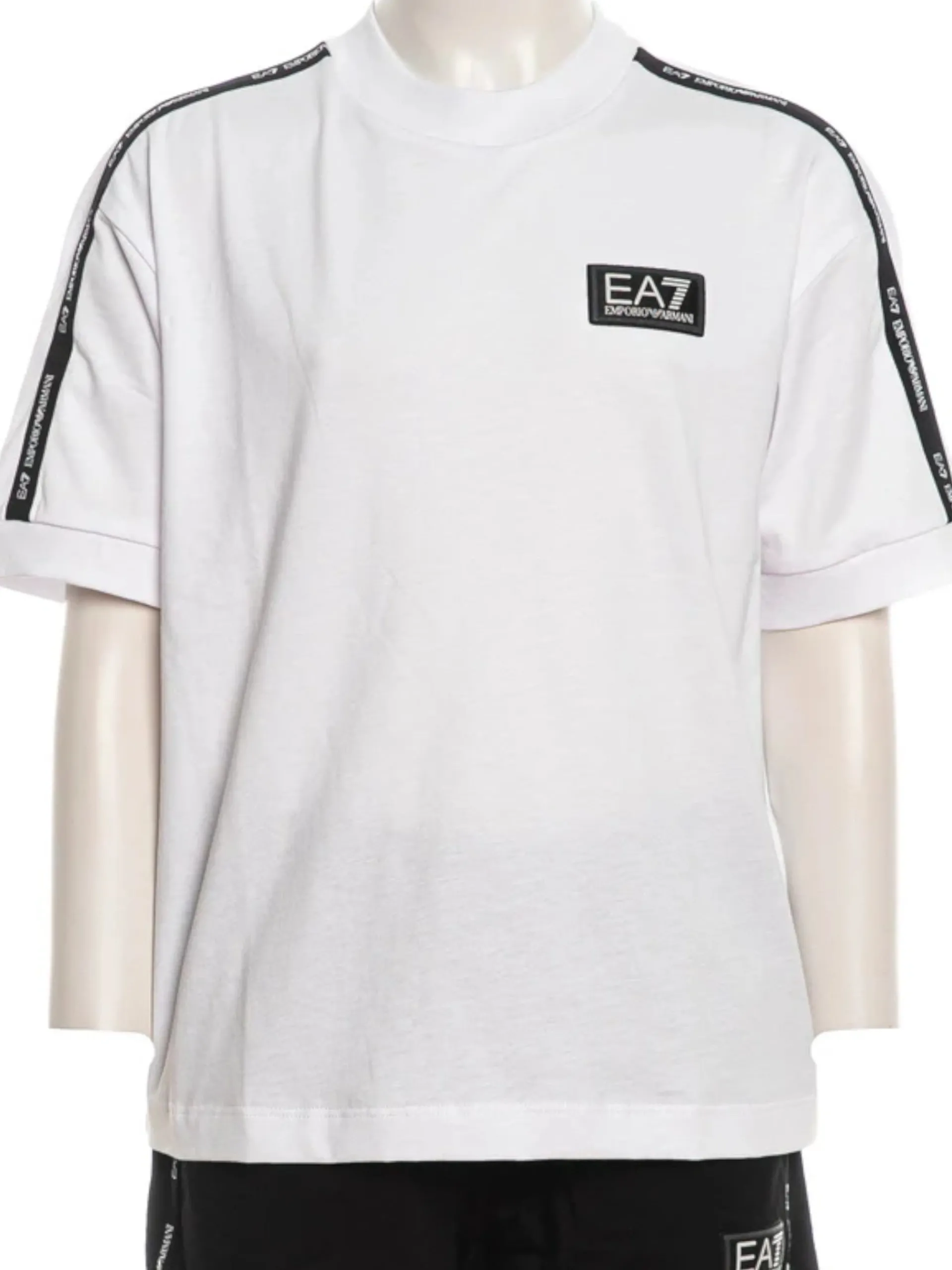 EMPORIO ARMANI 7 T-Shirt*Maglia Emporio Armani EA7 bianca da bambino bande logate 7B000054AF10378 U0002