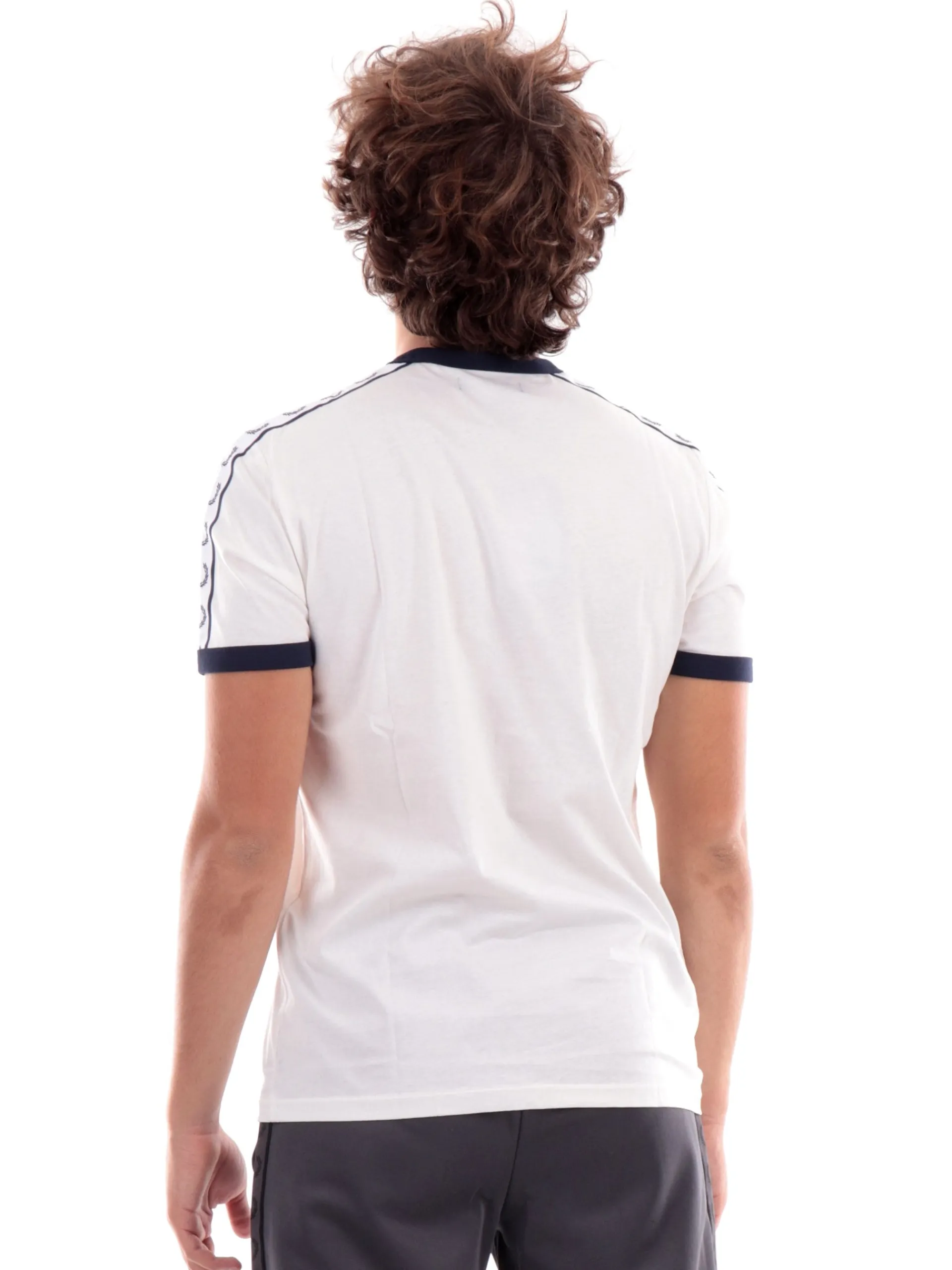 FRED PERRY T-Shirt*Maglia bianca da uomo Taped Ringer M4620