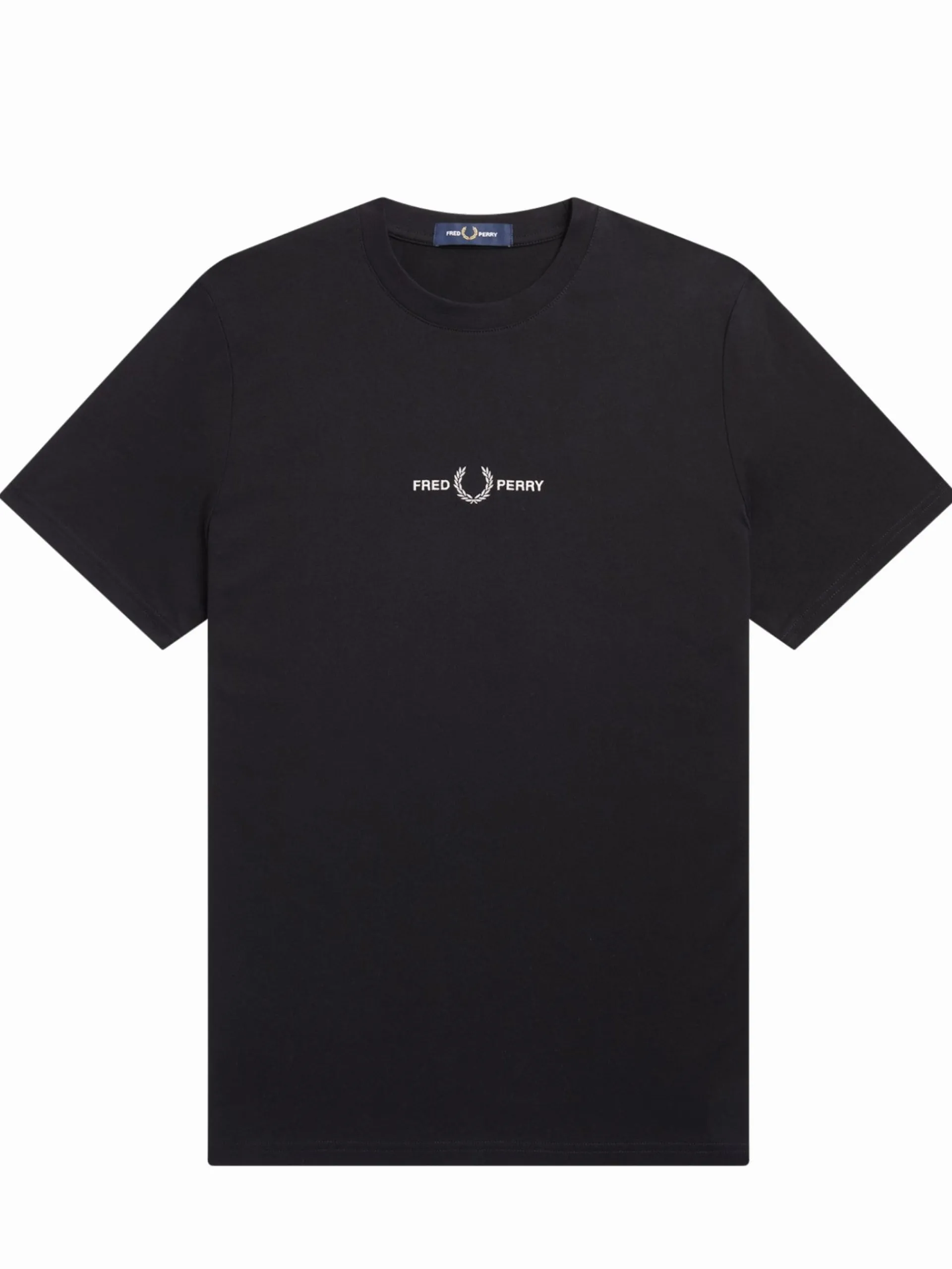 FRED PERRY T-Shirt*Maglia blu navy da uomo con logo ricamato bianco M4580