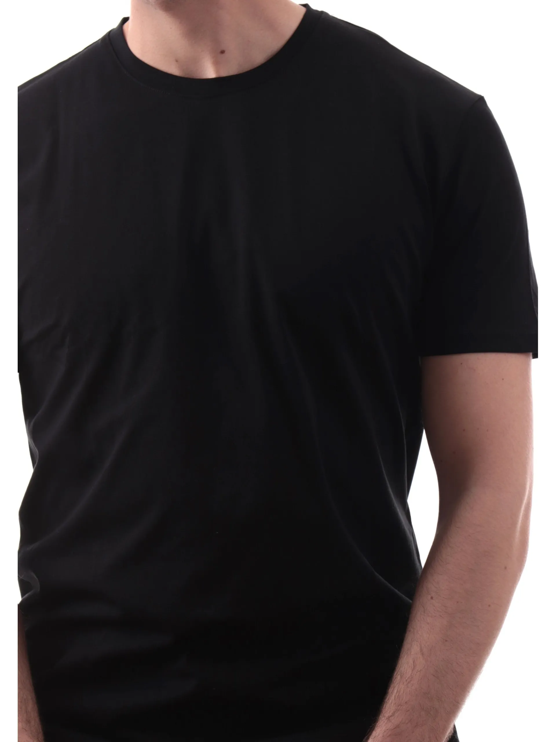 GIANNI LUPO T-Shirt*Maglia nera girocollo da uomo maniche corte GL1078FS25