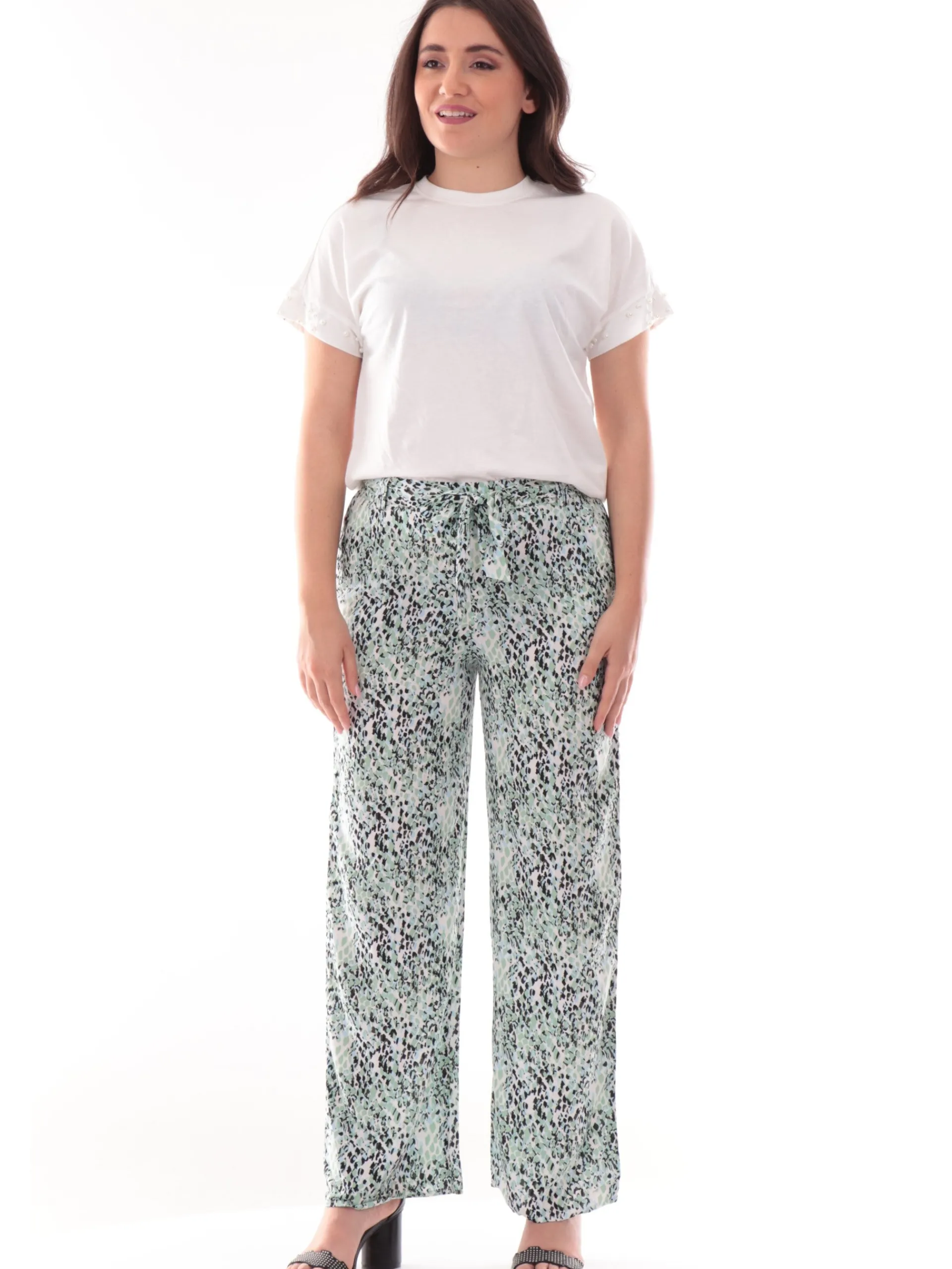 ONLY Maglie*Maglia girocollo bianca da donna con perle 15346733