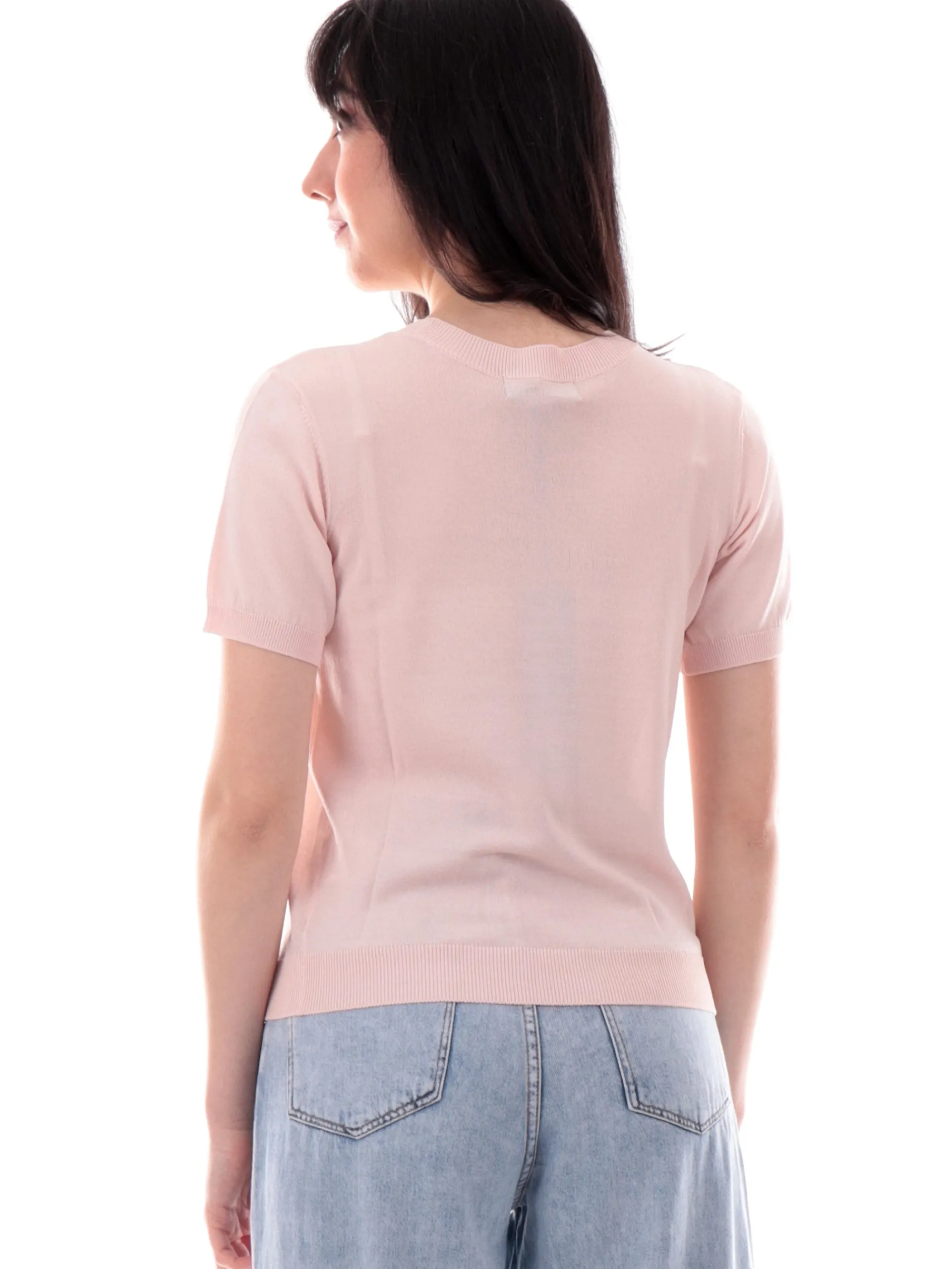 YES ZEE Maglie*Maglia girocollo rosa da donna tessuto in maglia M230LG00