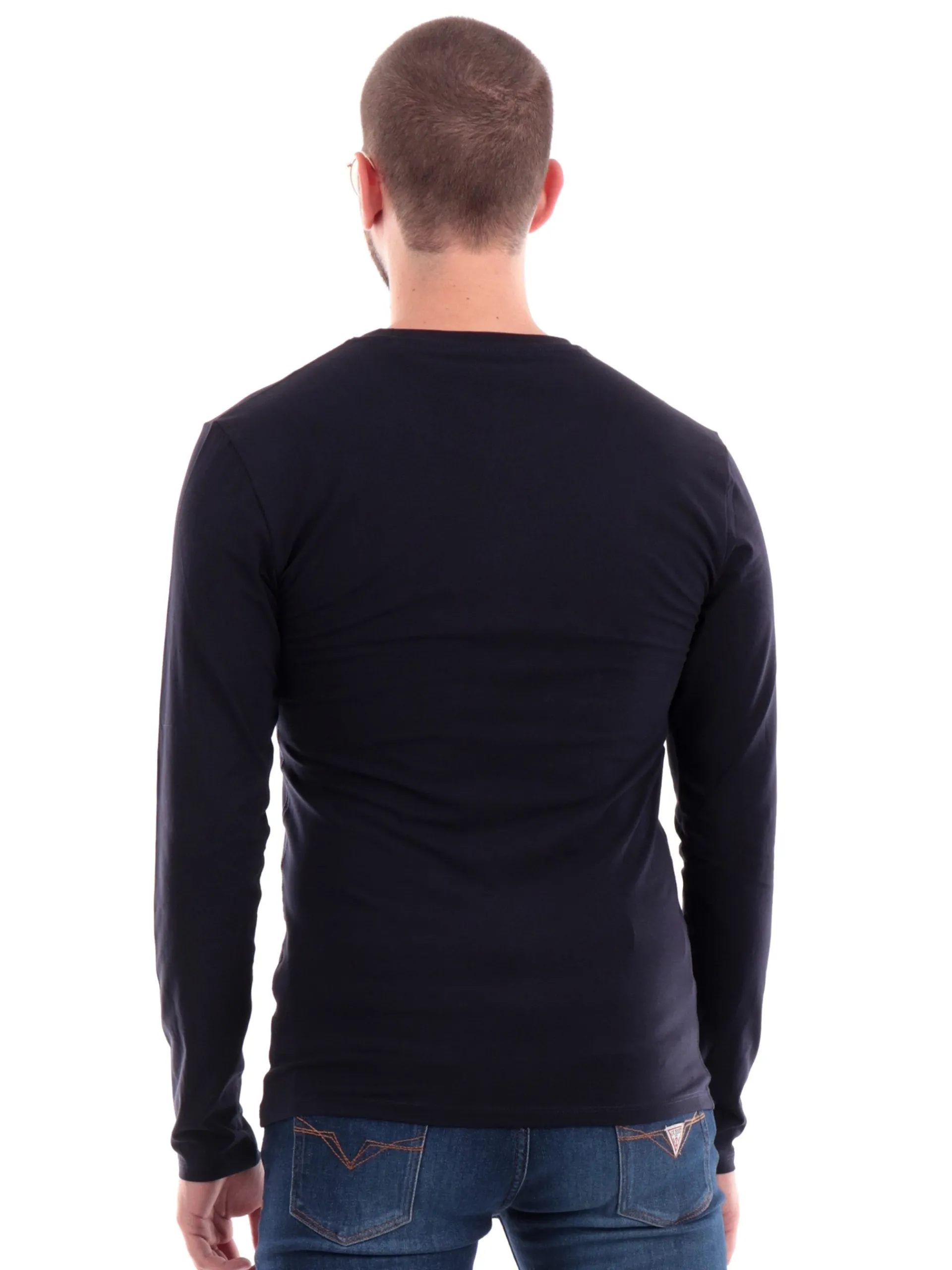 GUESS T-Shirt*Maglia blu da uomo con logo M2YI28J1314