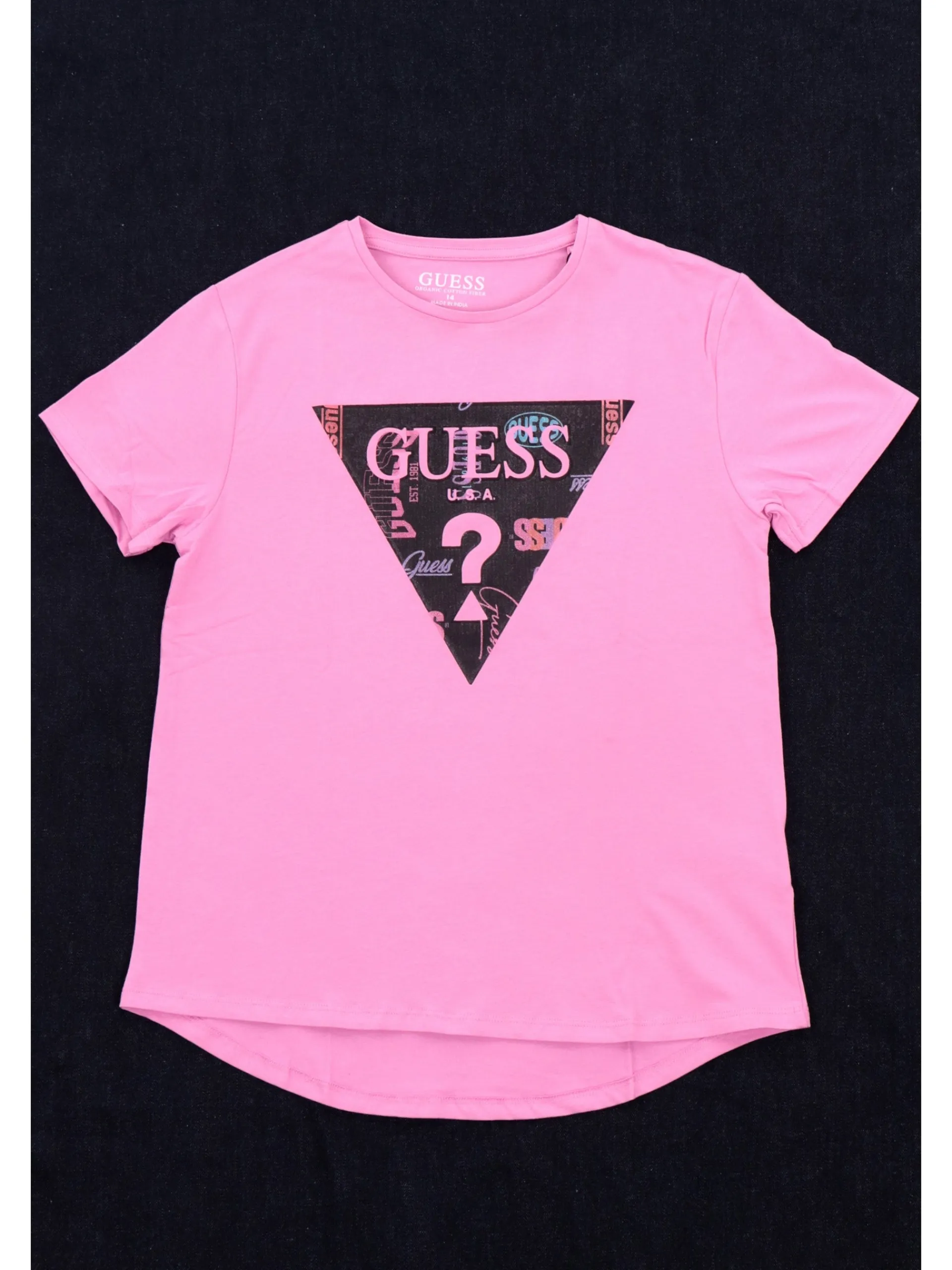 GUESS T-Shirt*Maglia rosa da bambina con stampa glitterata J3RI32K6YW1