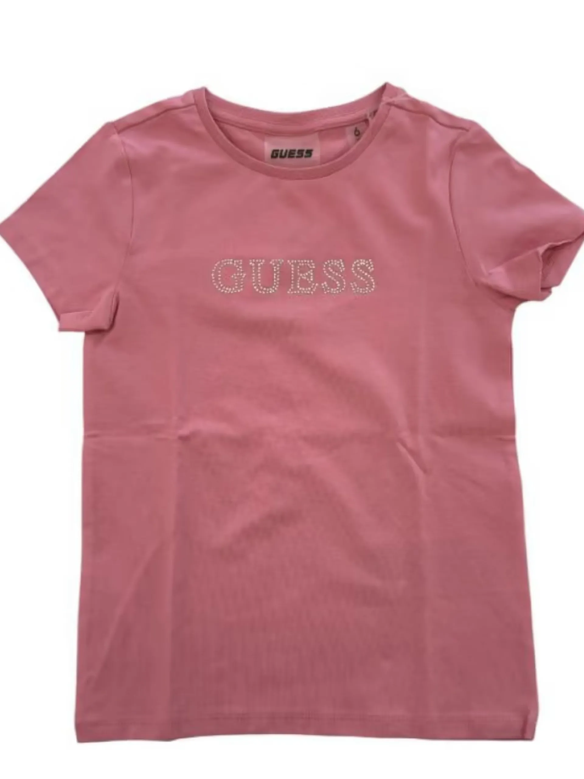 GUESS T-Shirt*Maglia rosa da bambina logo con strass J4RI49J1314