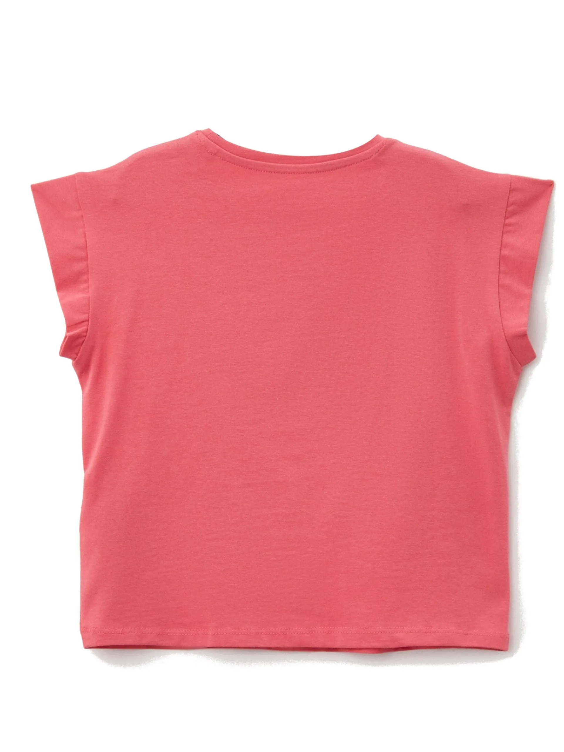GUESS T-Shirt*Maglia rosa smanicata da bambina con maxi stampa argento J5GI28K6YW4