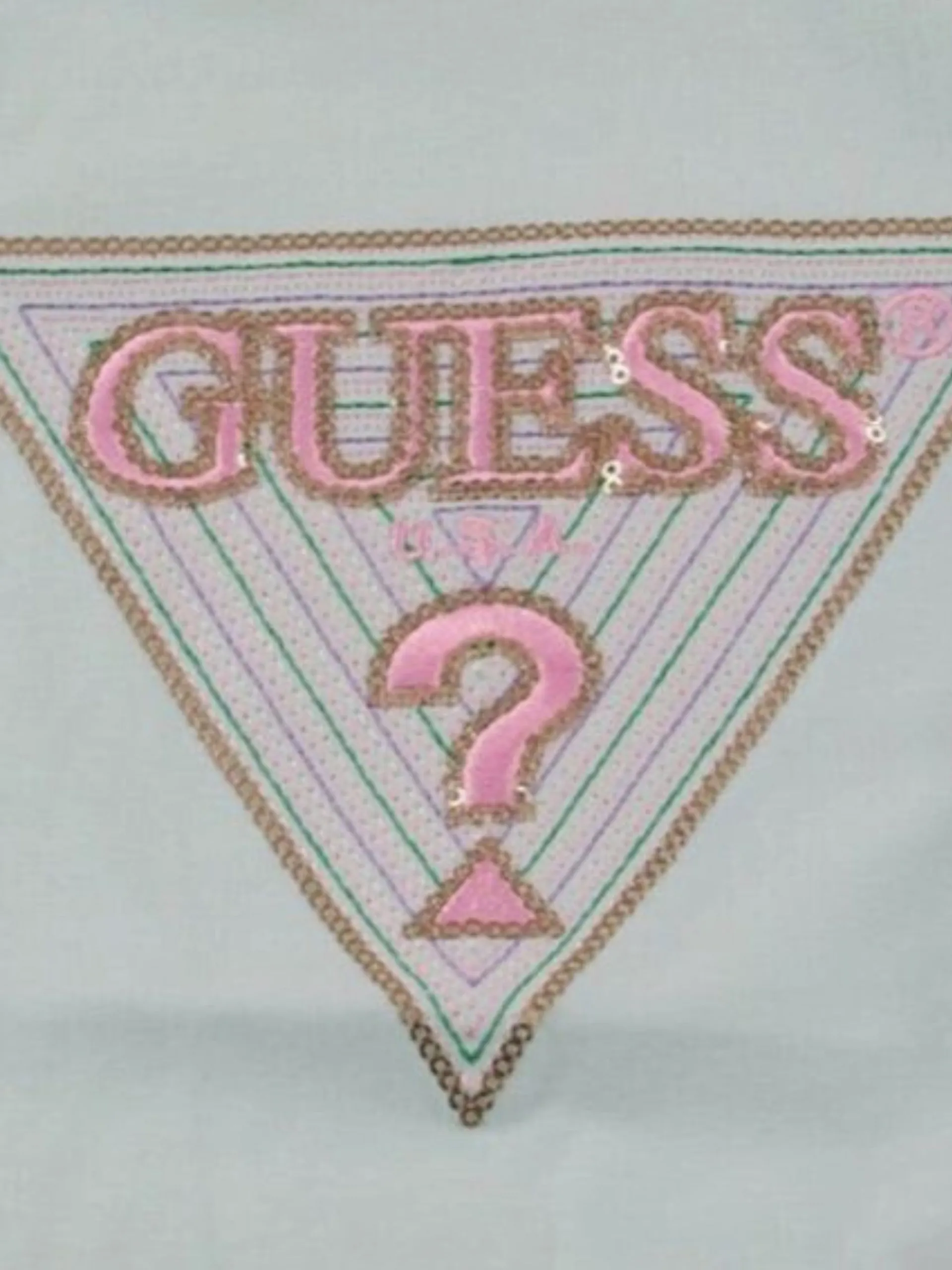 GUESS T-Shirt*Maglia verde maniche pipistrello da bambina logo con paillettes K5GI12K6YW4