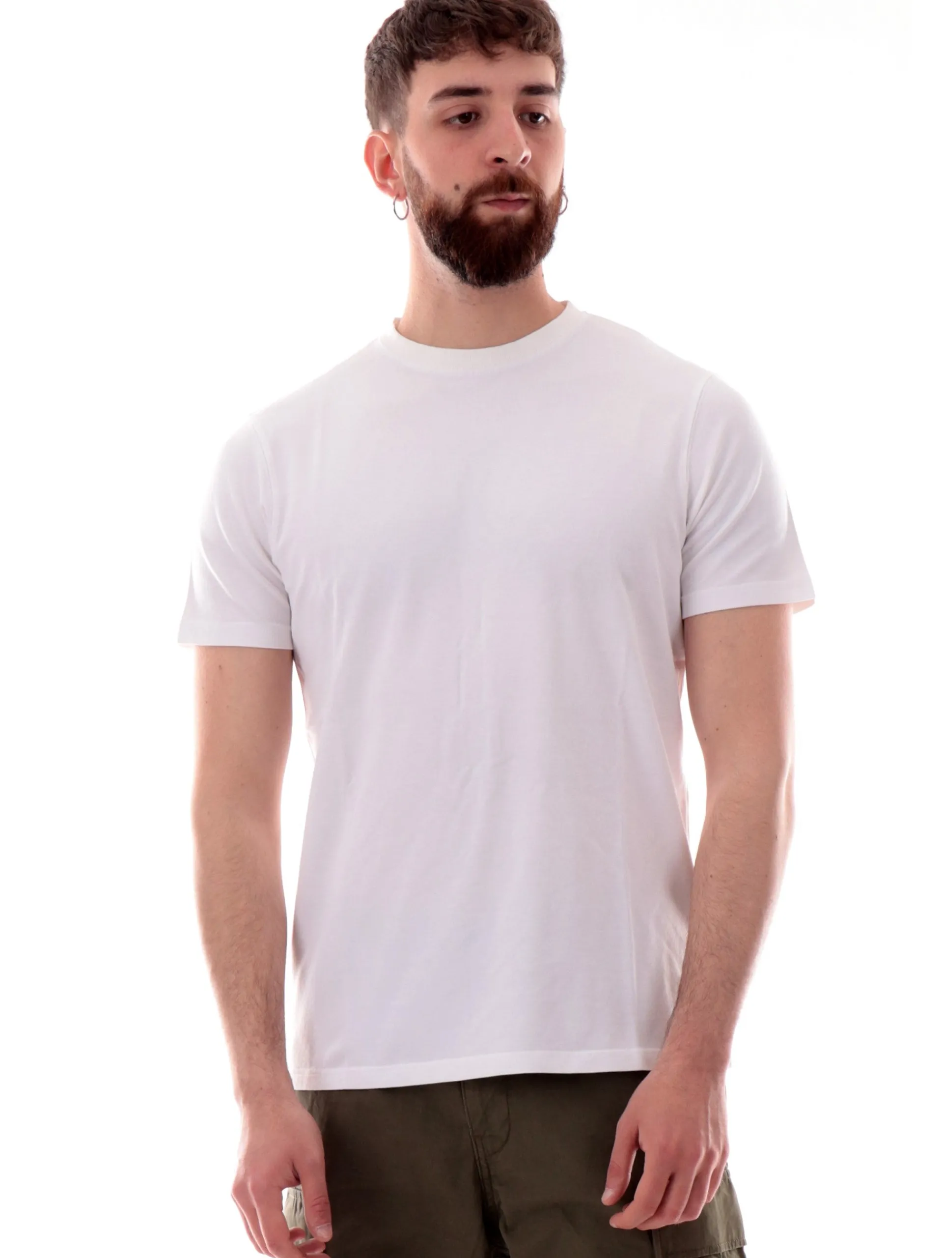 IMPURE T-Shirt*Maglia bianca girocollo da uomo cotone Piquet JOSHUA