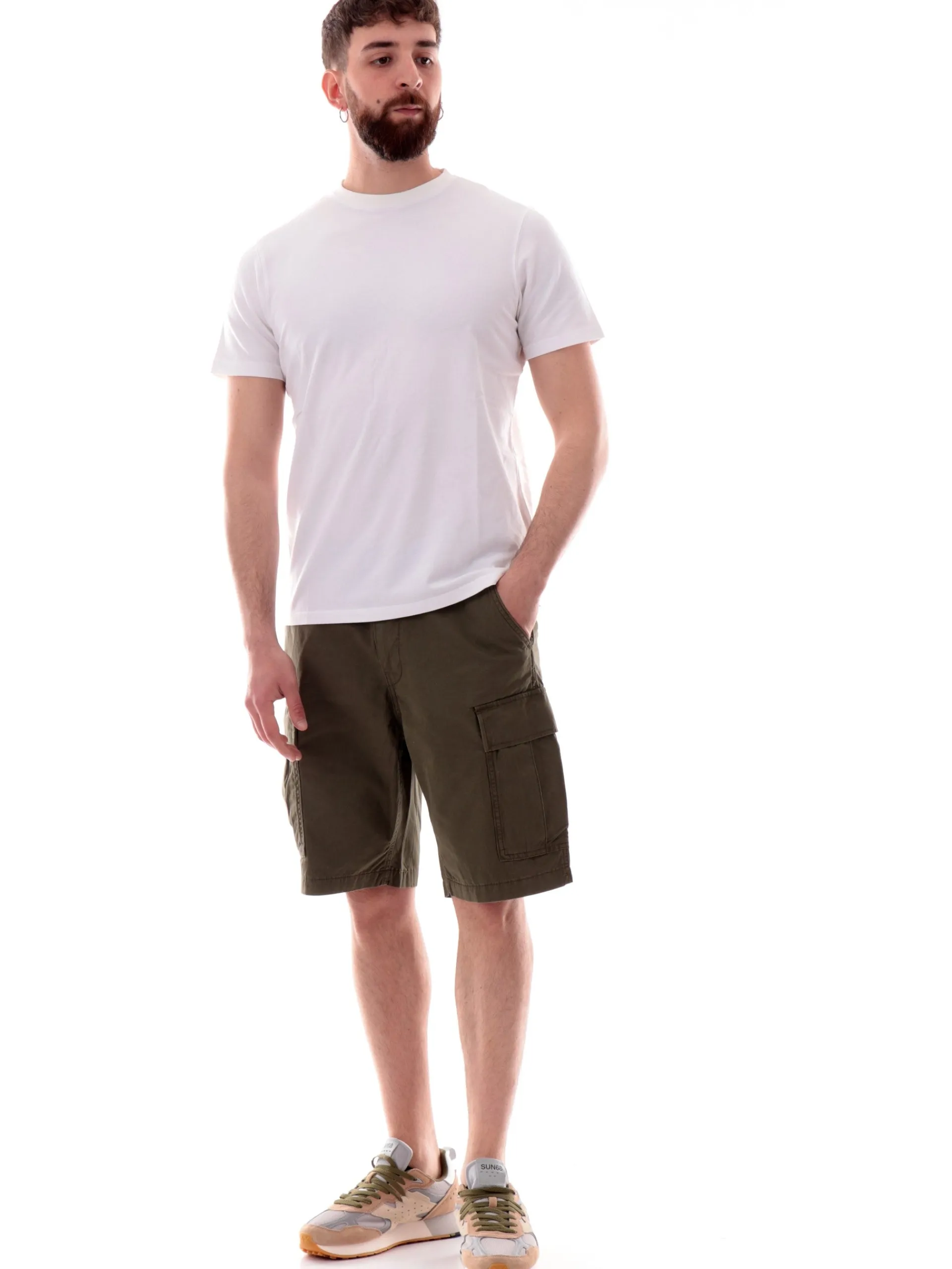 IMPURE T-Shirt*Maglia bianca girocollo da uomo cotone Piquet JOSHUA