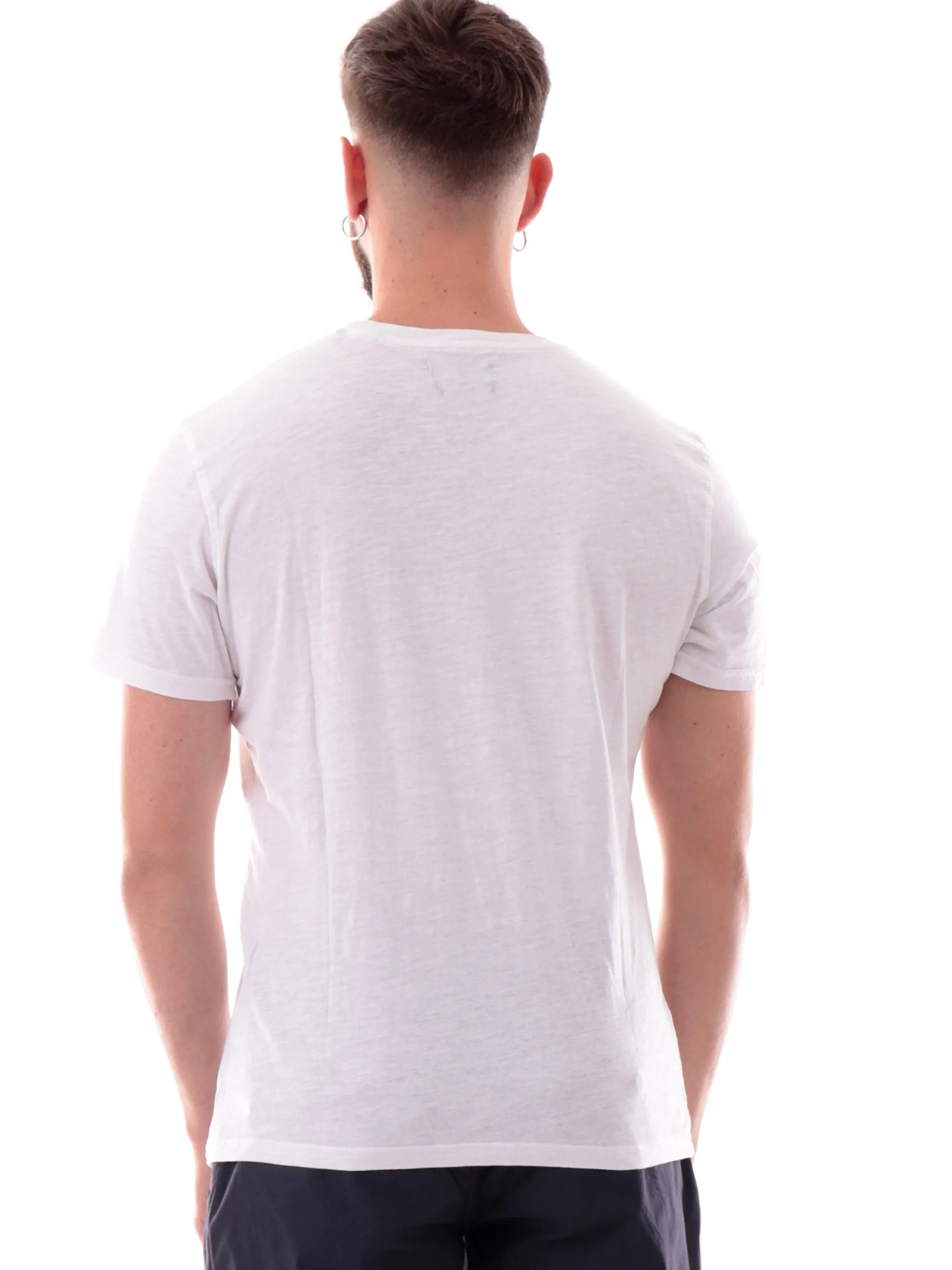 IMPURE T-Shirt*Maglia bianca girocollo da uomo con taschino MORRIS