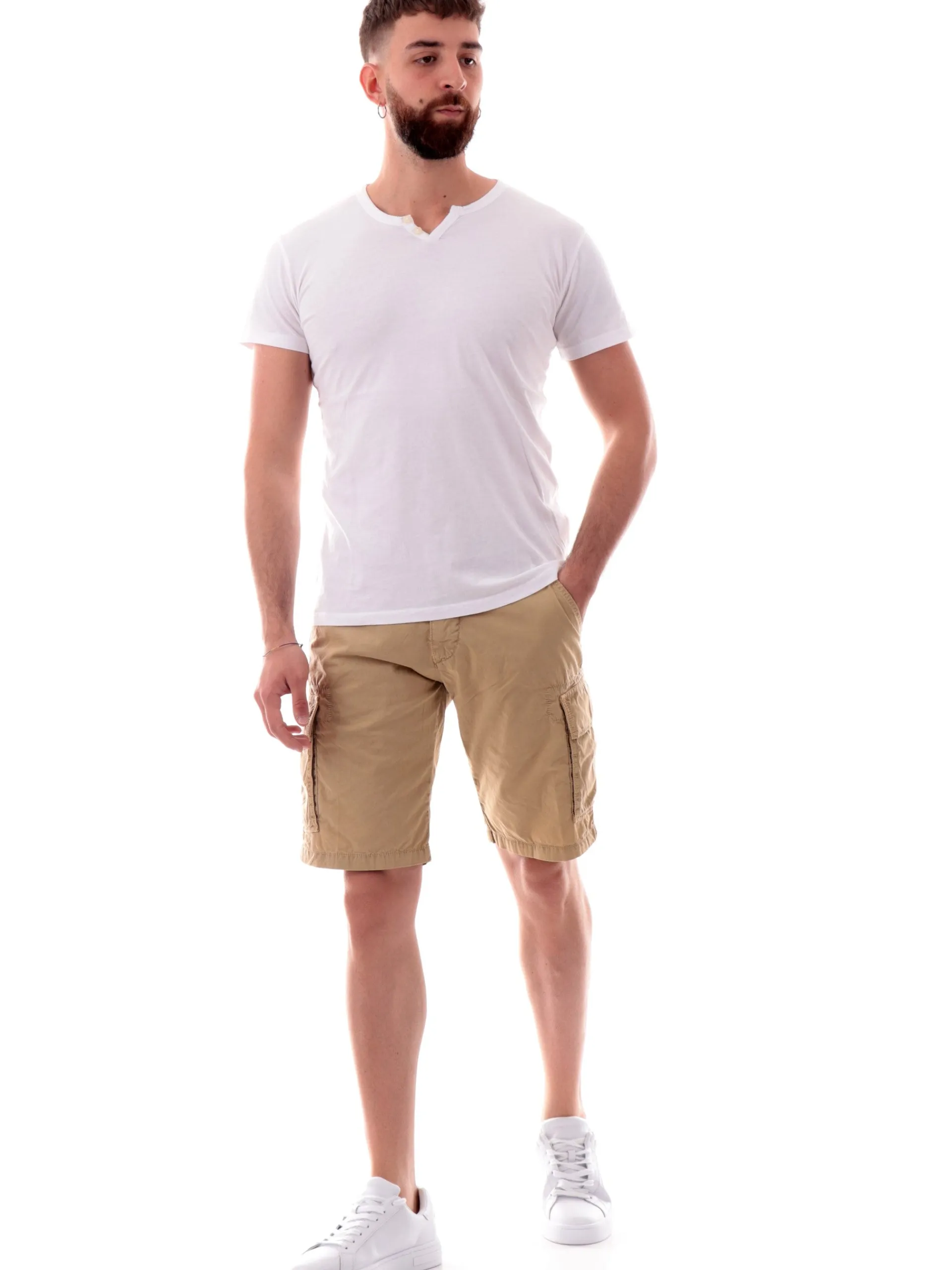 IMPURE T-Shirt*Maglia bianca scollo a V da uomo Chester LESTER