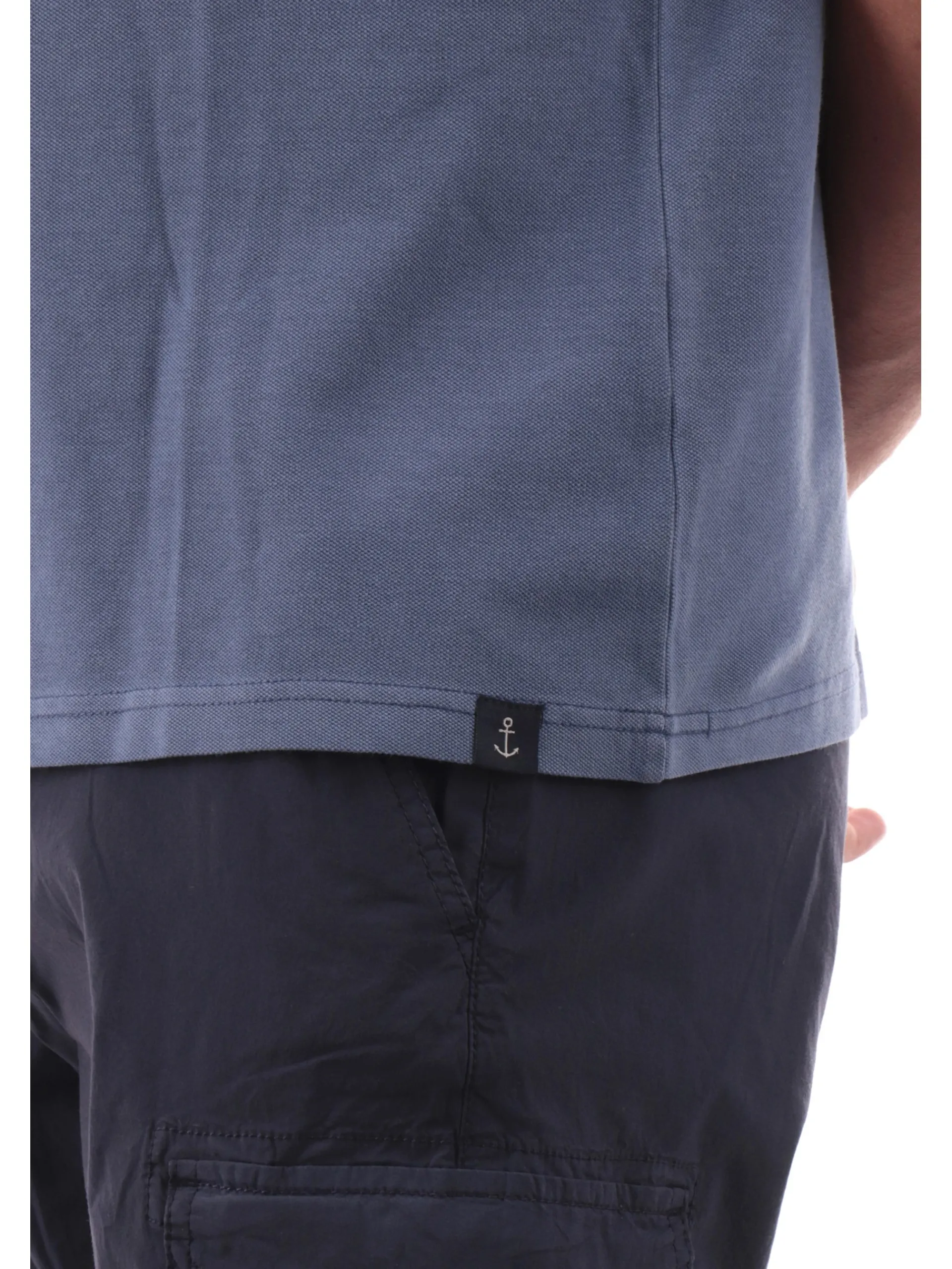 IMPURE T-Shirt*Maglia blu girocollo da uomo cotone Piquet JOSHUA