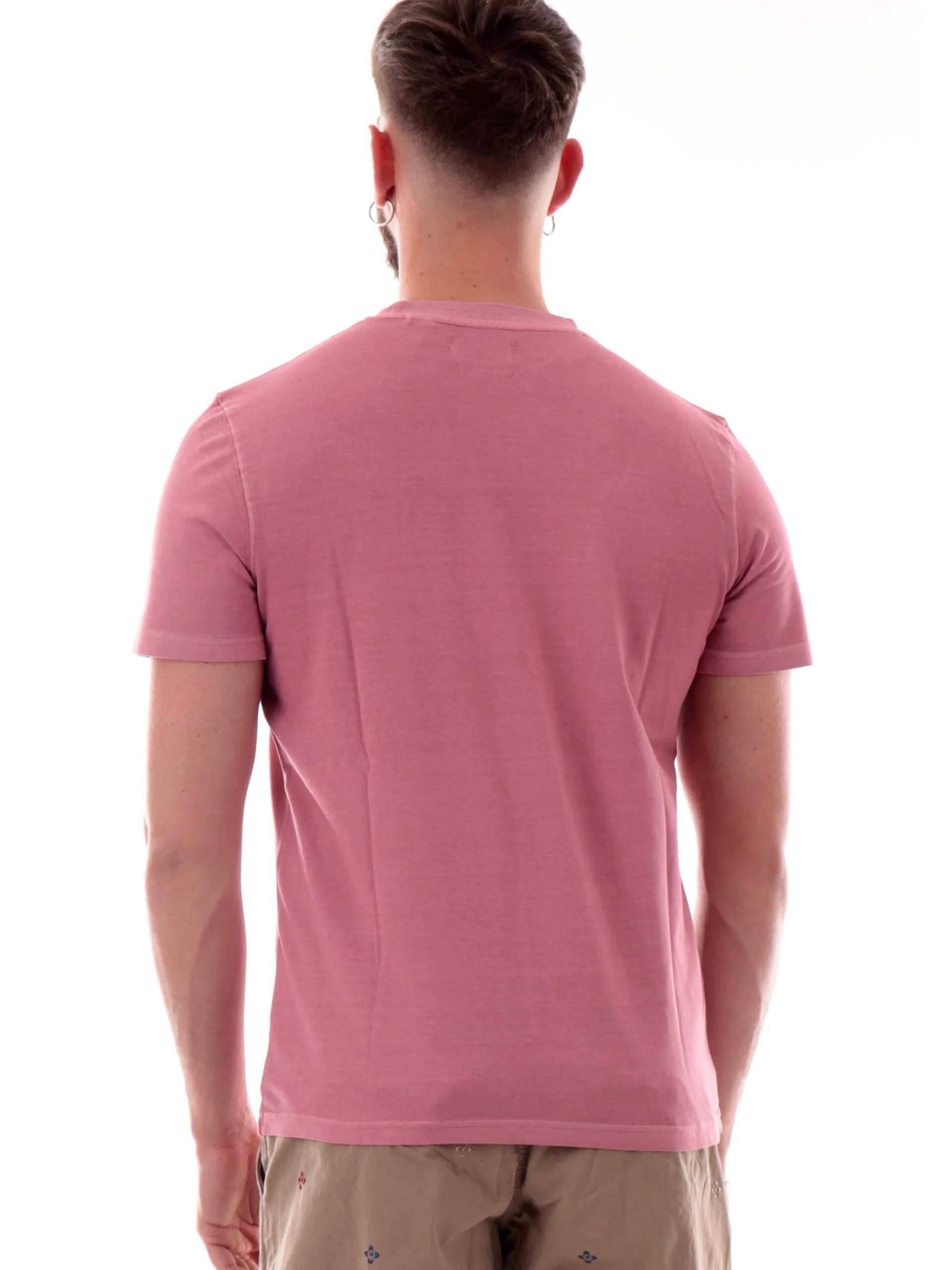 IMPURE T-Shirt*Maglia rosa girocollo da uomo cotone Piquet JOSHUA