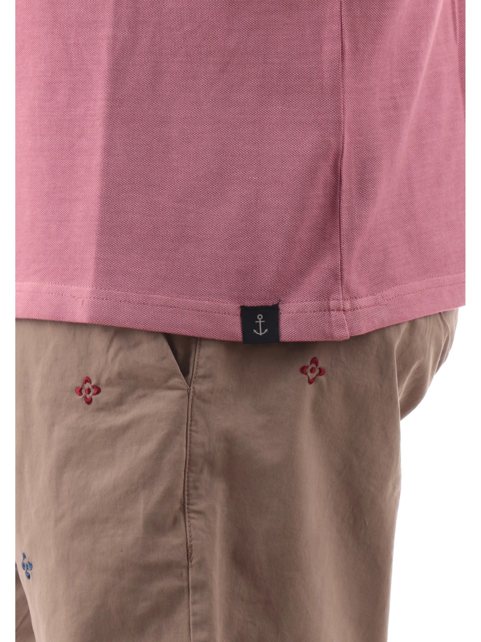 IMPURE T-Shirt*Maglia rosa girocollo da uomo cotone Piquet JOSHUA