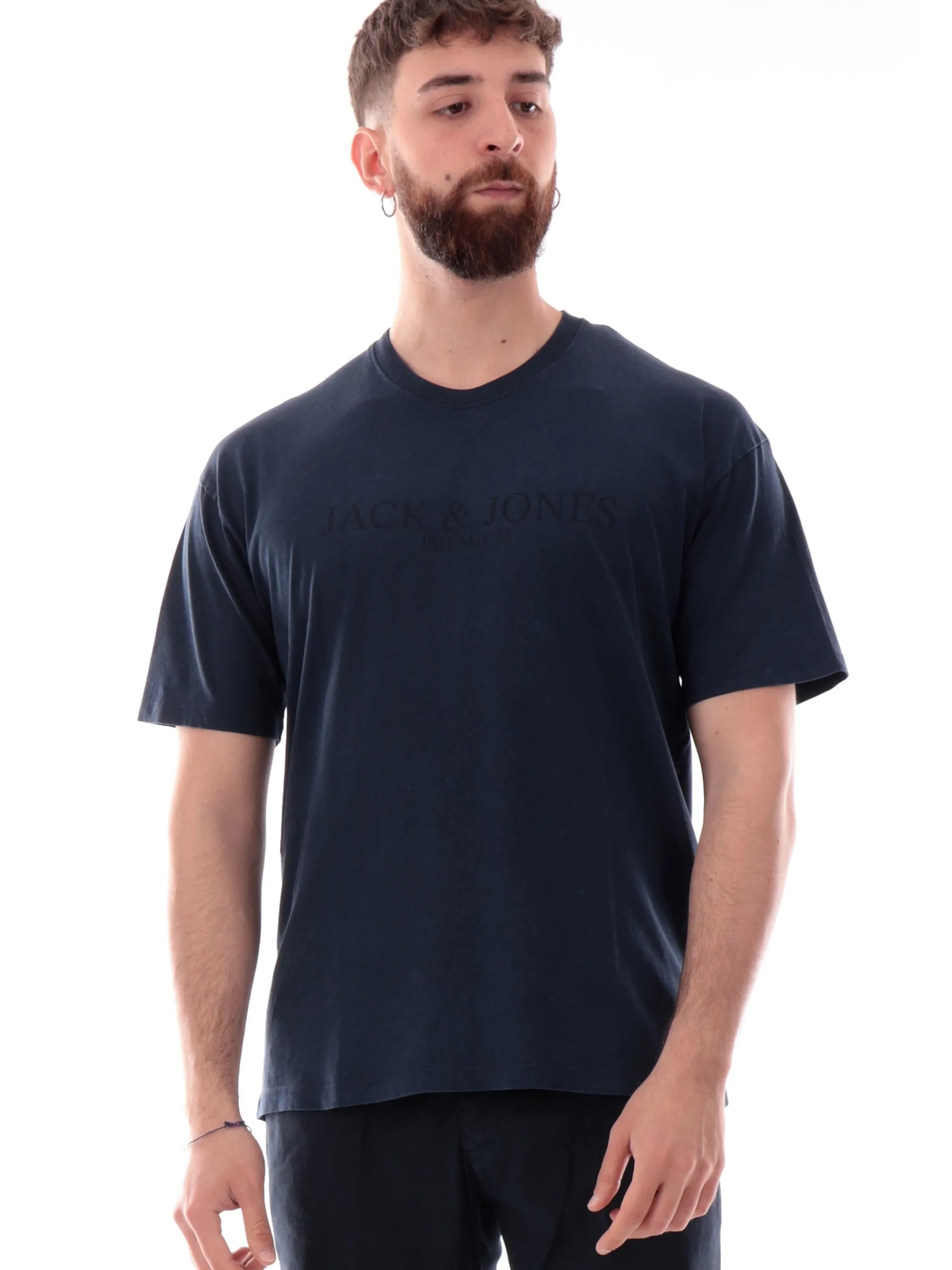 JACK&JONES T-Shirt*Maglia Jack Jones blu da uomo maxi stampa 12274595