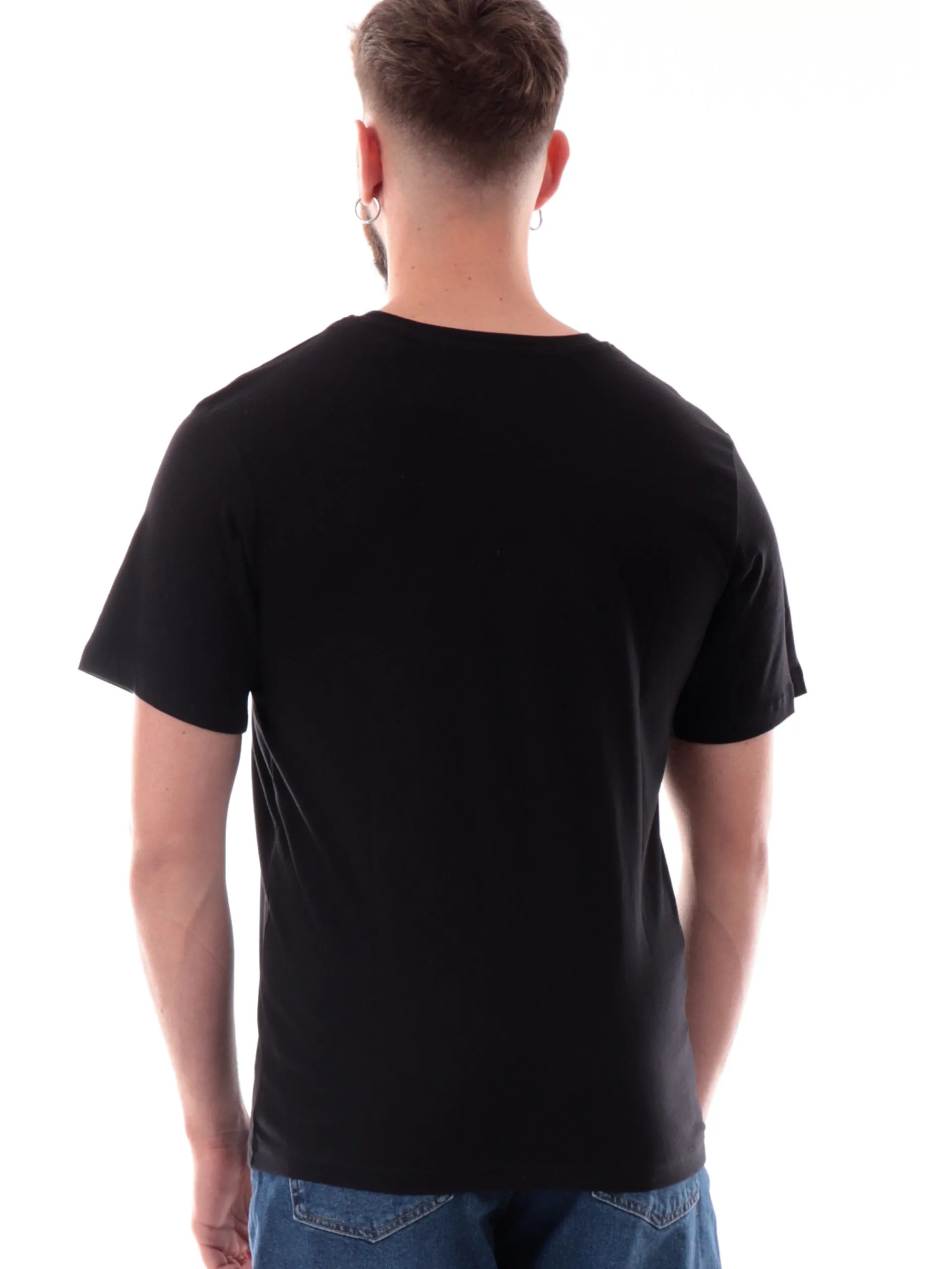 JACK&JONES T-Shirt*Maglia Jack Jones nera girocollo da uomo maxi stampa Premium 12282248