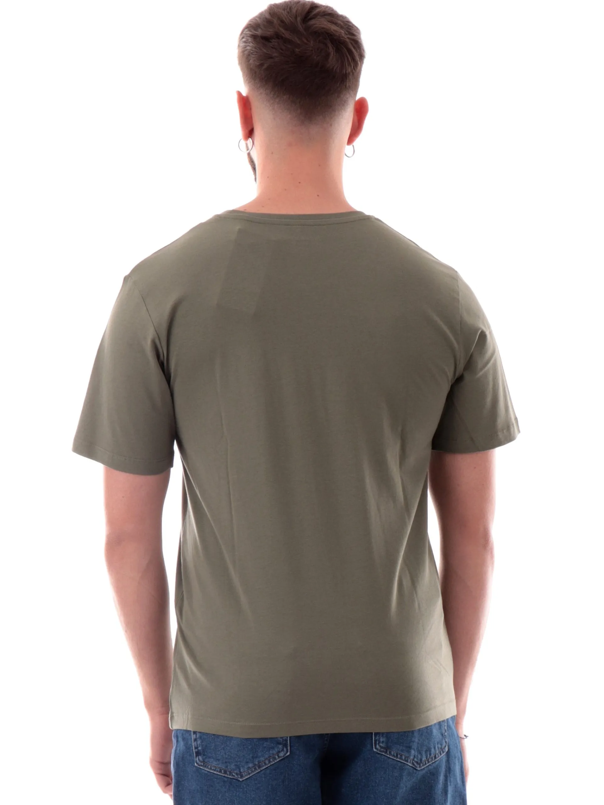 JACK&JONES T-Shirt*Maglia Jack Jones verde girocollo da uomo maxi stampa Premium 12282248