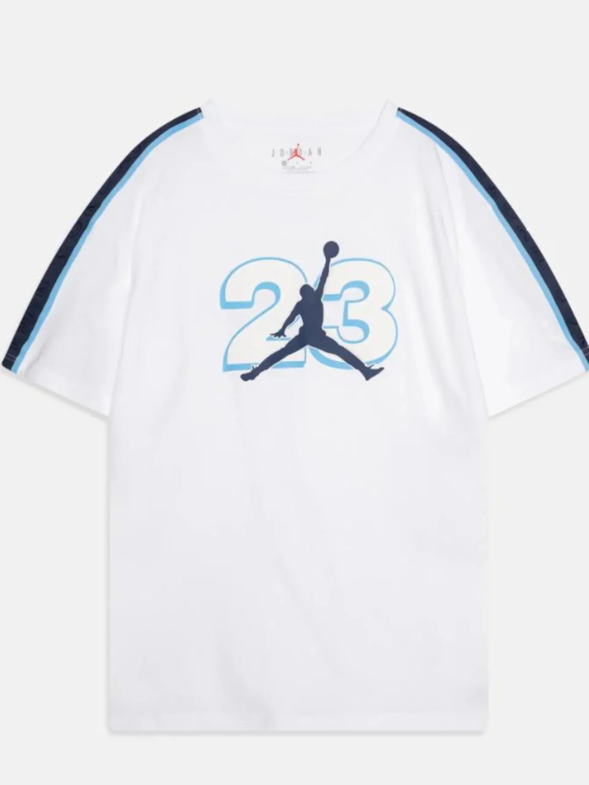 NIKE JORDAN T-Shirt*Maglia Jordan bianca da bambino stampa e bande logate 95D952