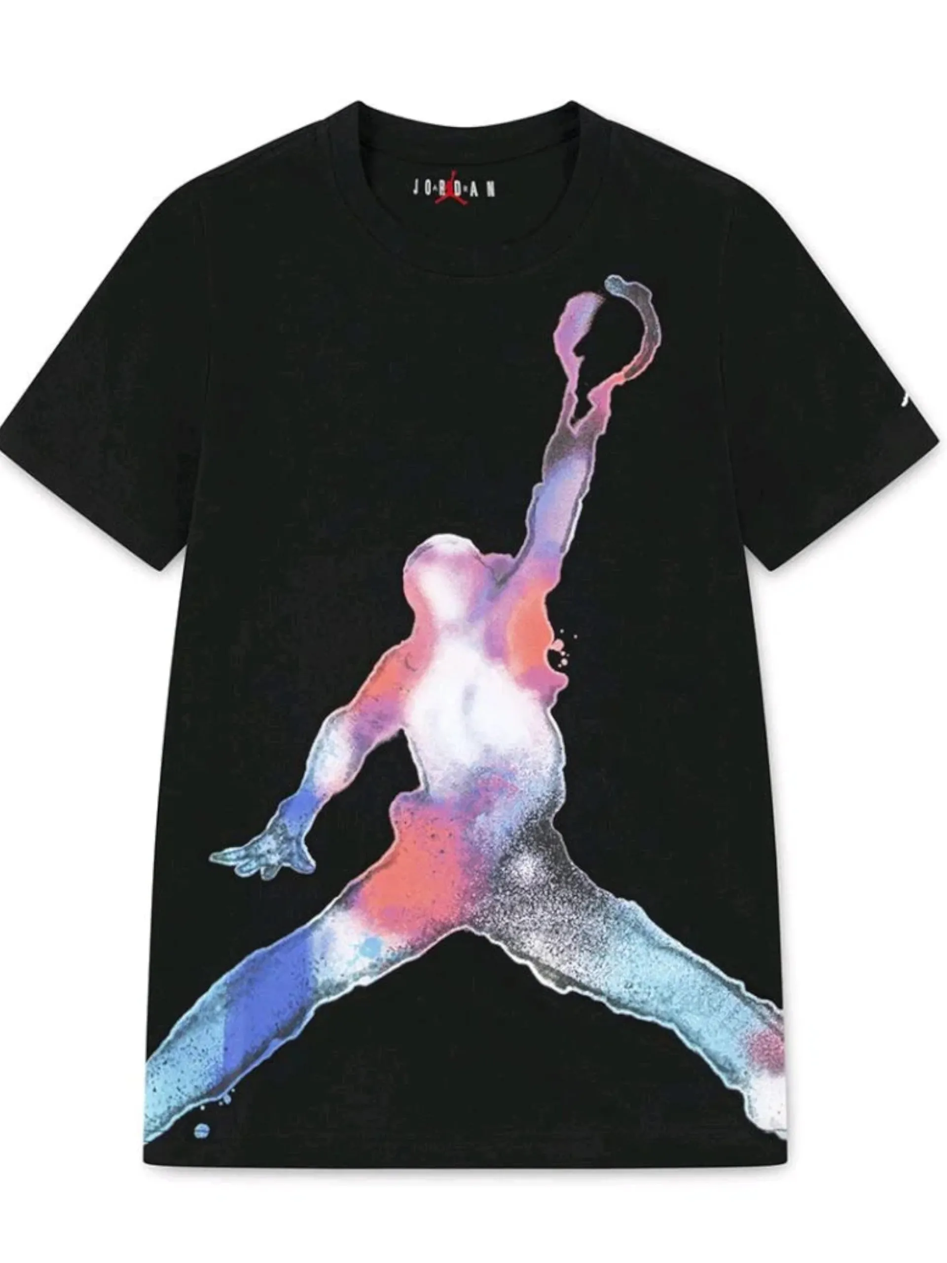 NIKE JORDAN T-Shirt*Maglia Jordan nera da bambino maxi stampa fluo Jumpman 95D820