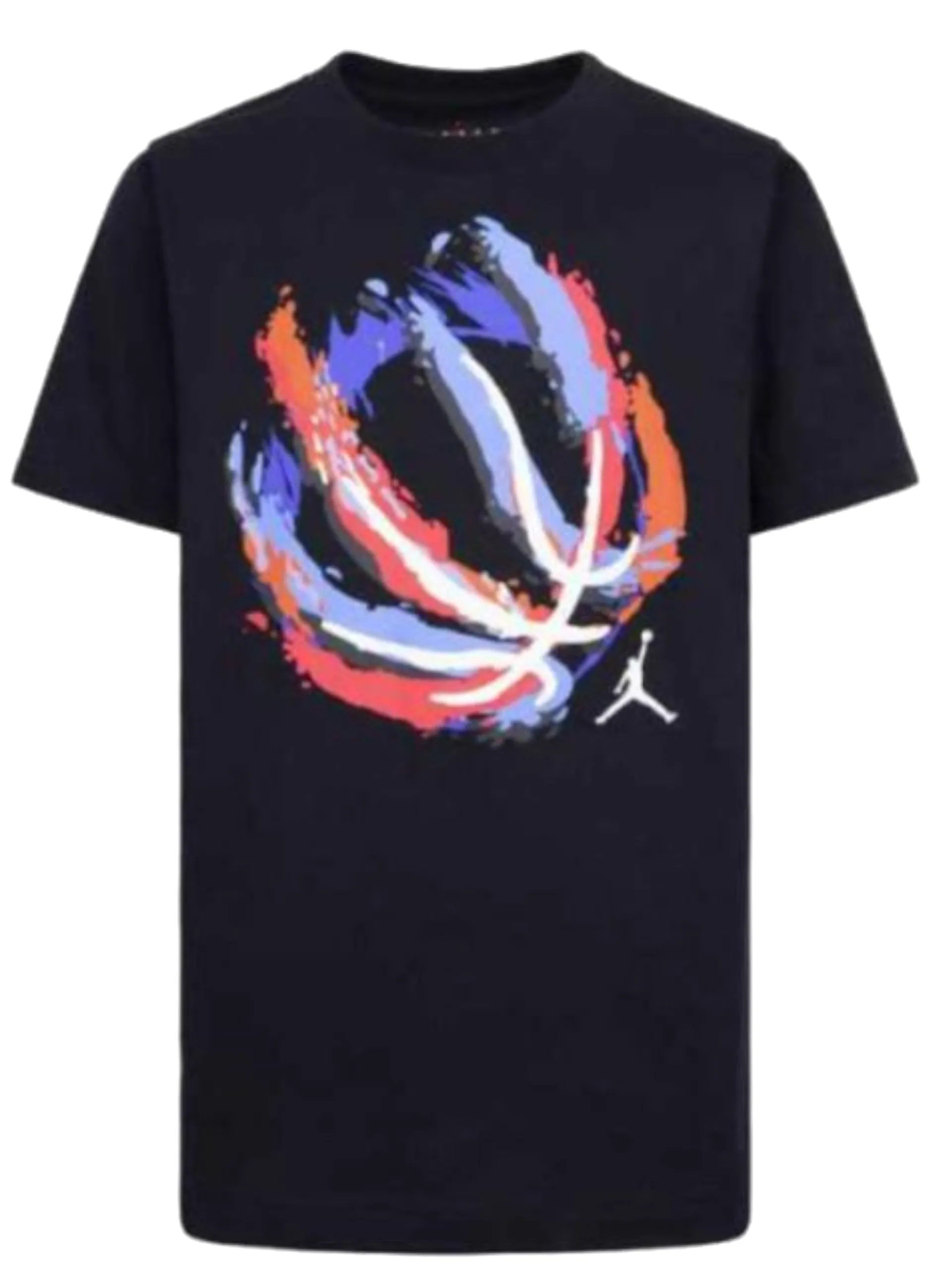 NIKE JORDAN T-Shirt*Maglia Jordan nera da bambino stampa Ball Fire 95D738