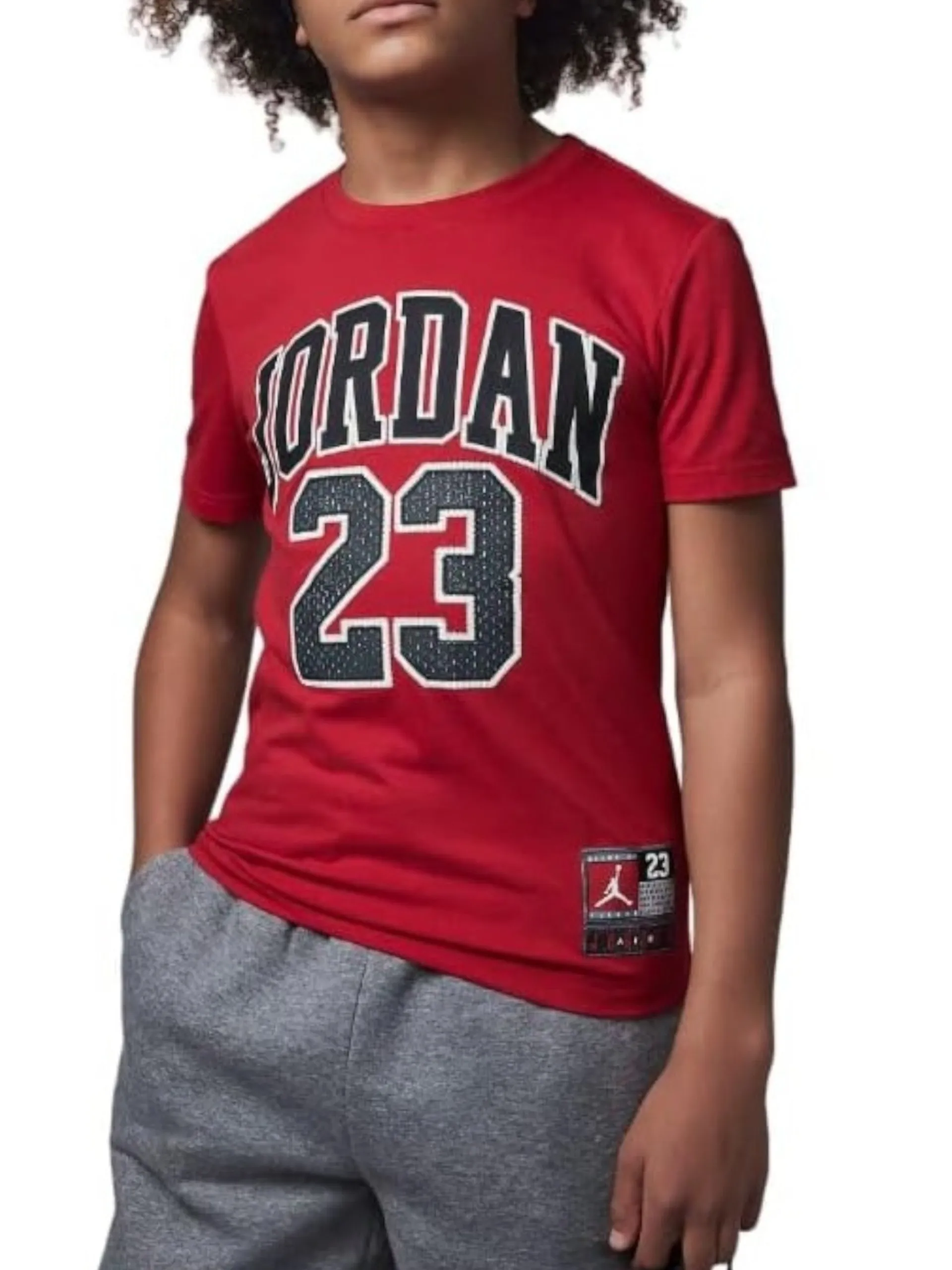 NIKE JORDAN T-Shirt*Maglia Jordan rossa da bambino maxi patch 95A088