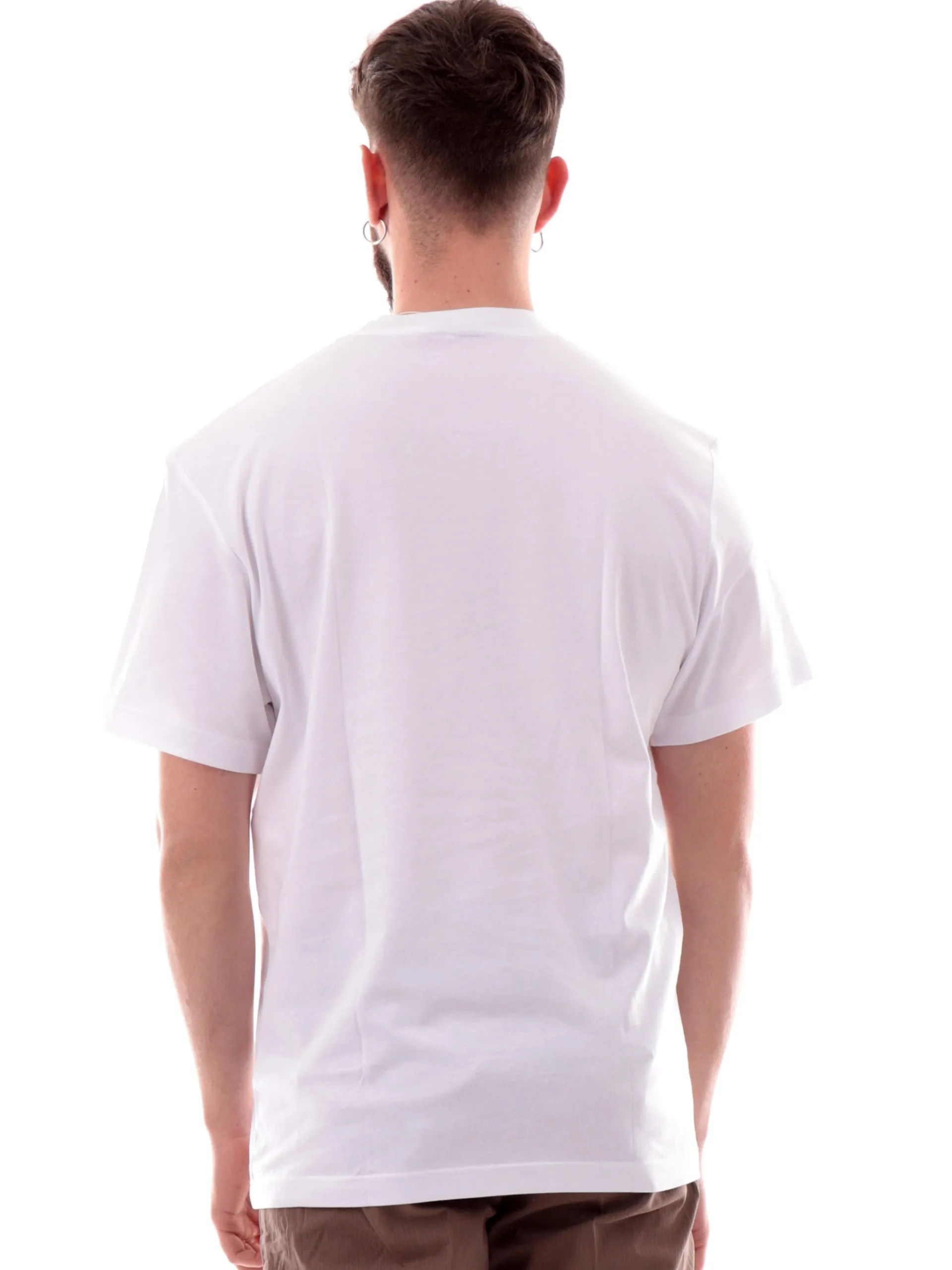 LACOSTE T-Shirt*Maglia bianca girocollo da uomo con taschino e coccodrillo TH2827